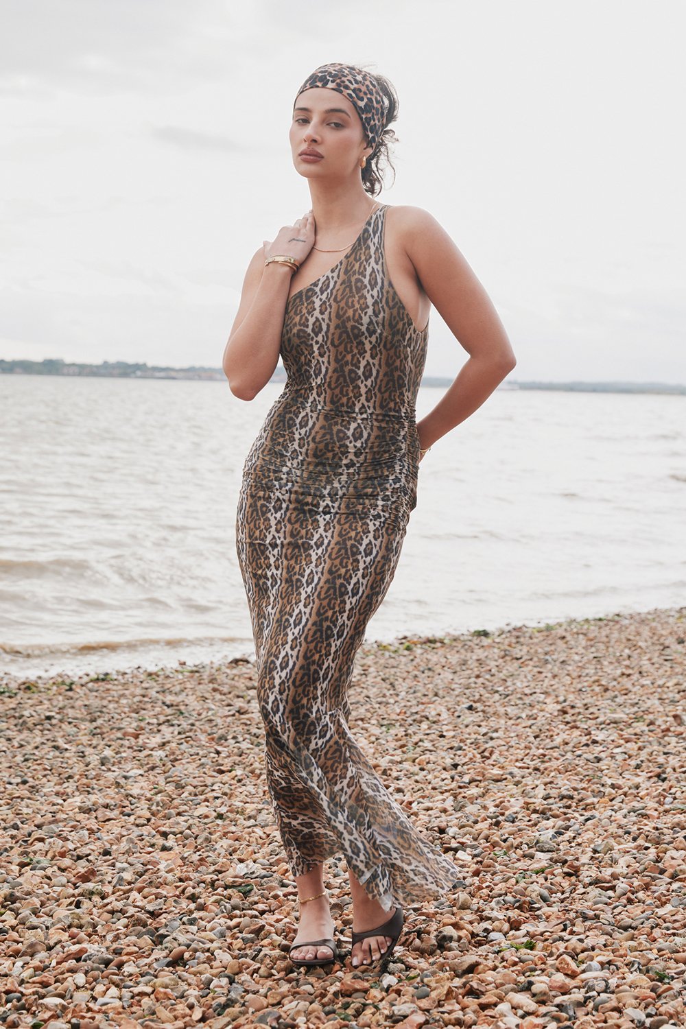 House of Sunny Leopard Asymmetric Dress