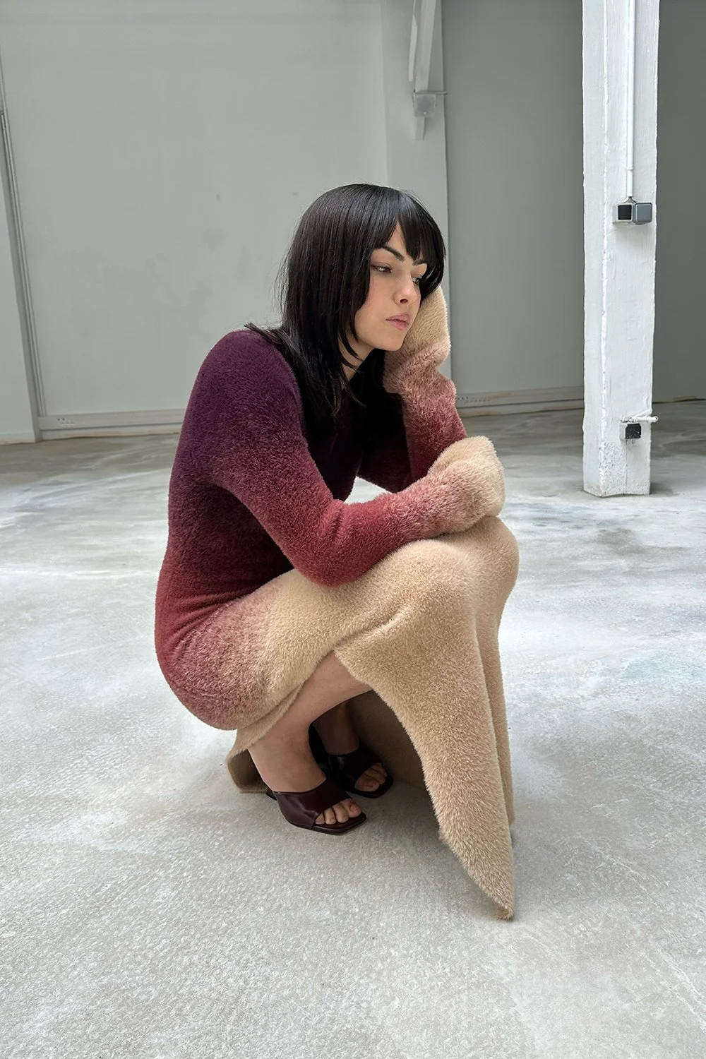 SAEMDI Gradient Knit Dress