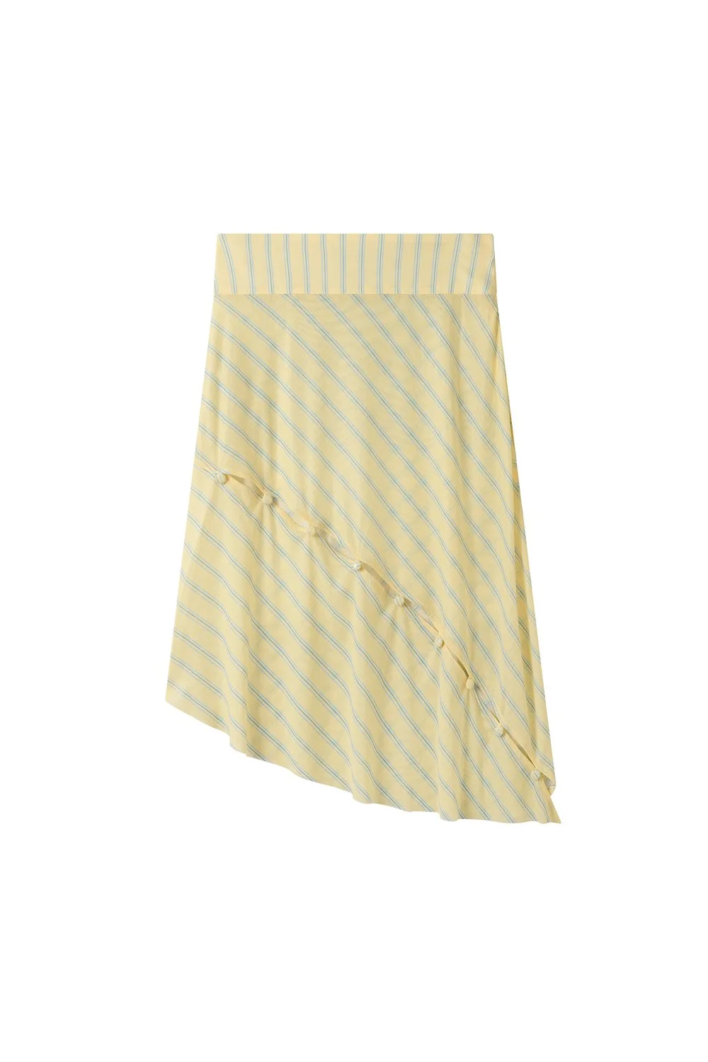 House of Sunny Striped Mesh Asymmetric Skirt