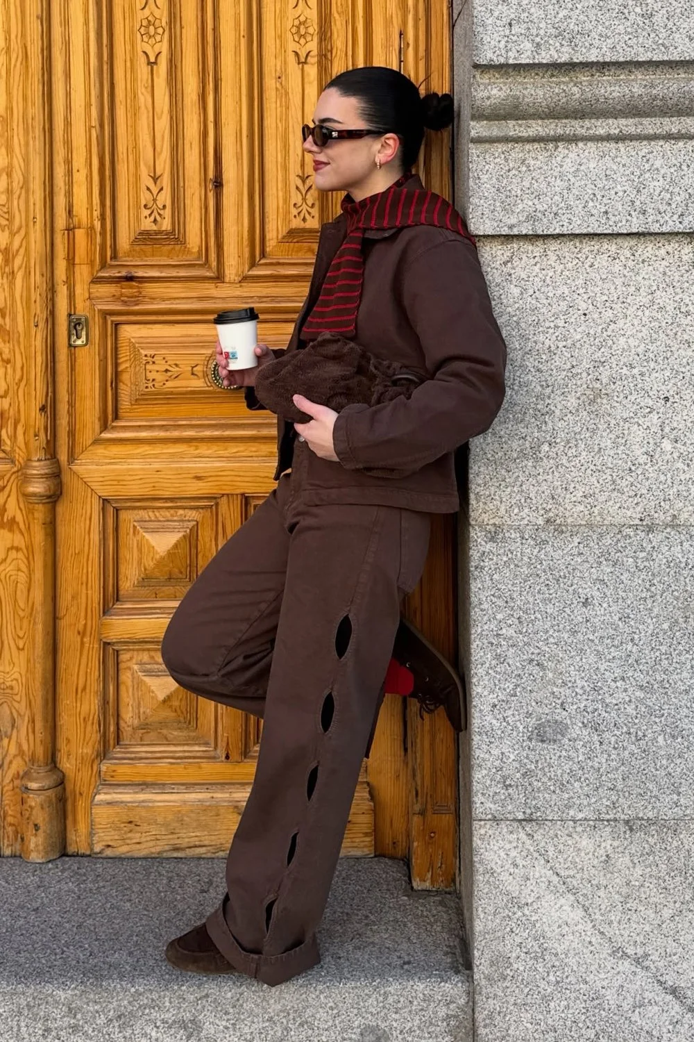 @daniellelacosteblog in Le Specs Work It Sunglasses - Dark Tort