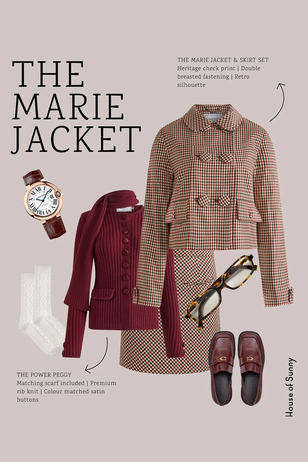 House of Sunny Power Peggy - Burgundy