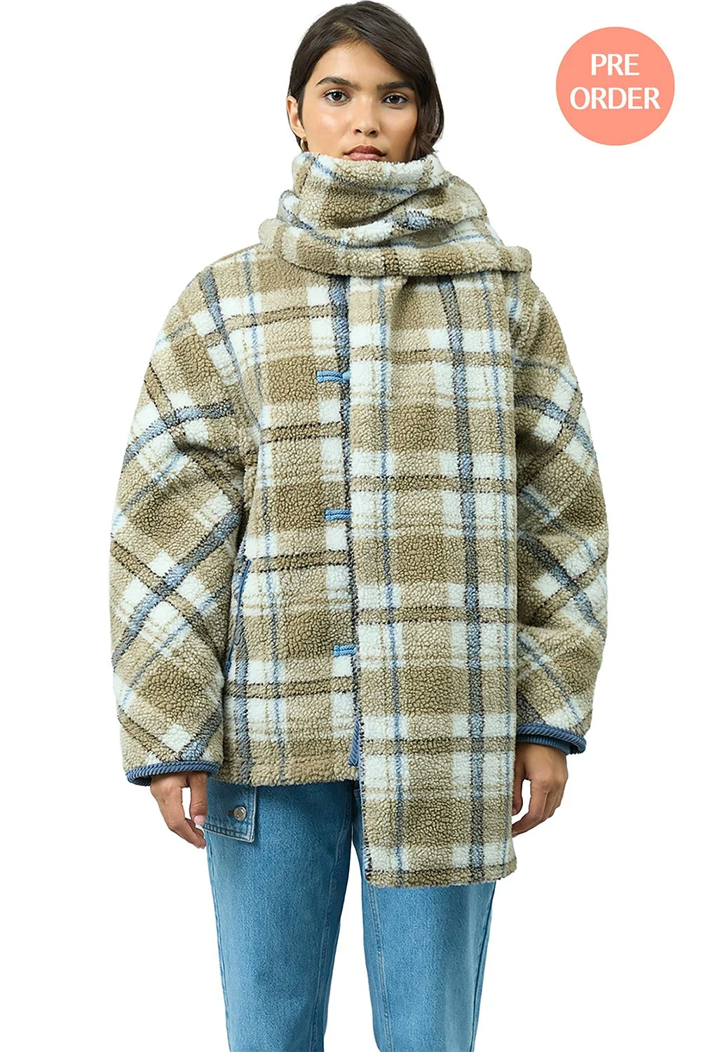 House of Sunny Fleece Scarf Jacket