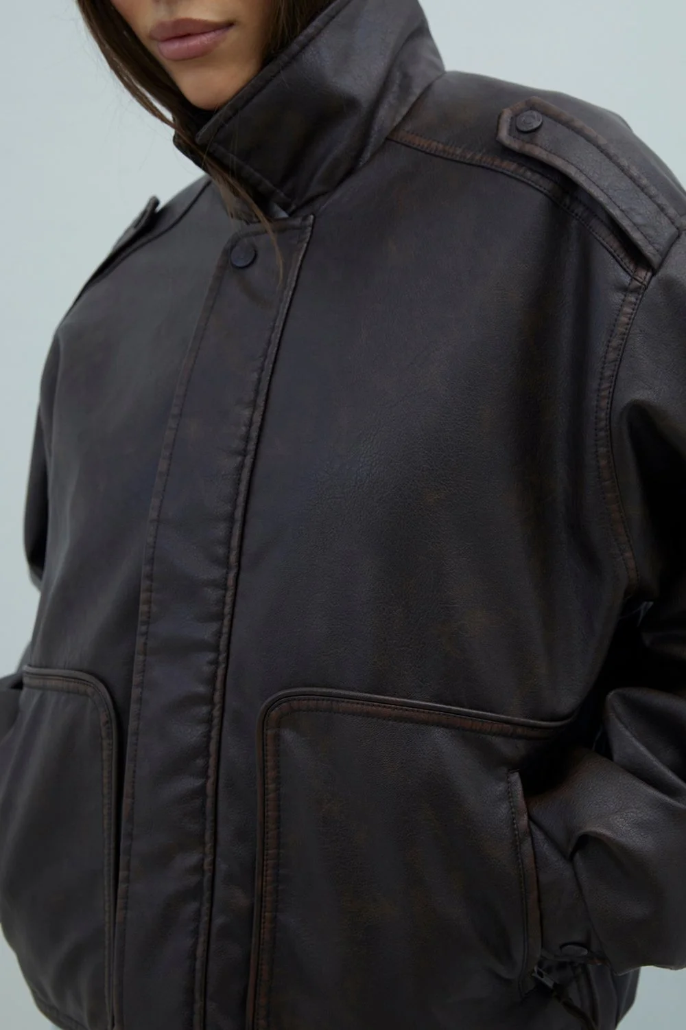 House of Sunny Cruise Flight Jacket - Brown