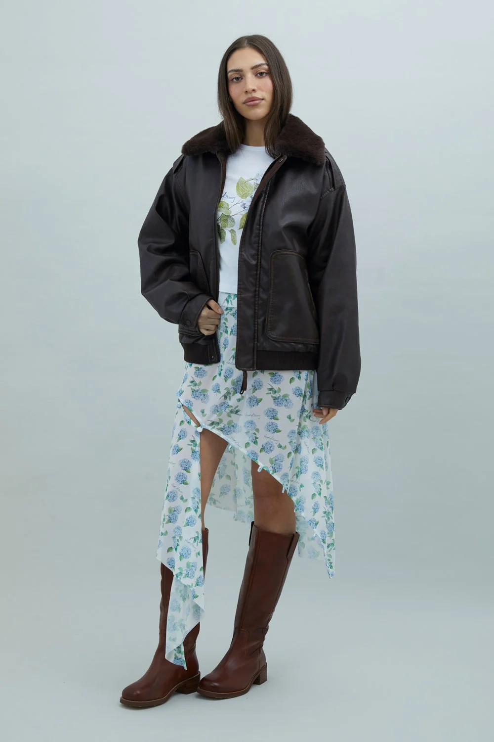 House of Sunny Cruise Flight Jacket - Brown