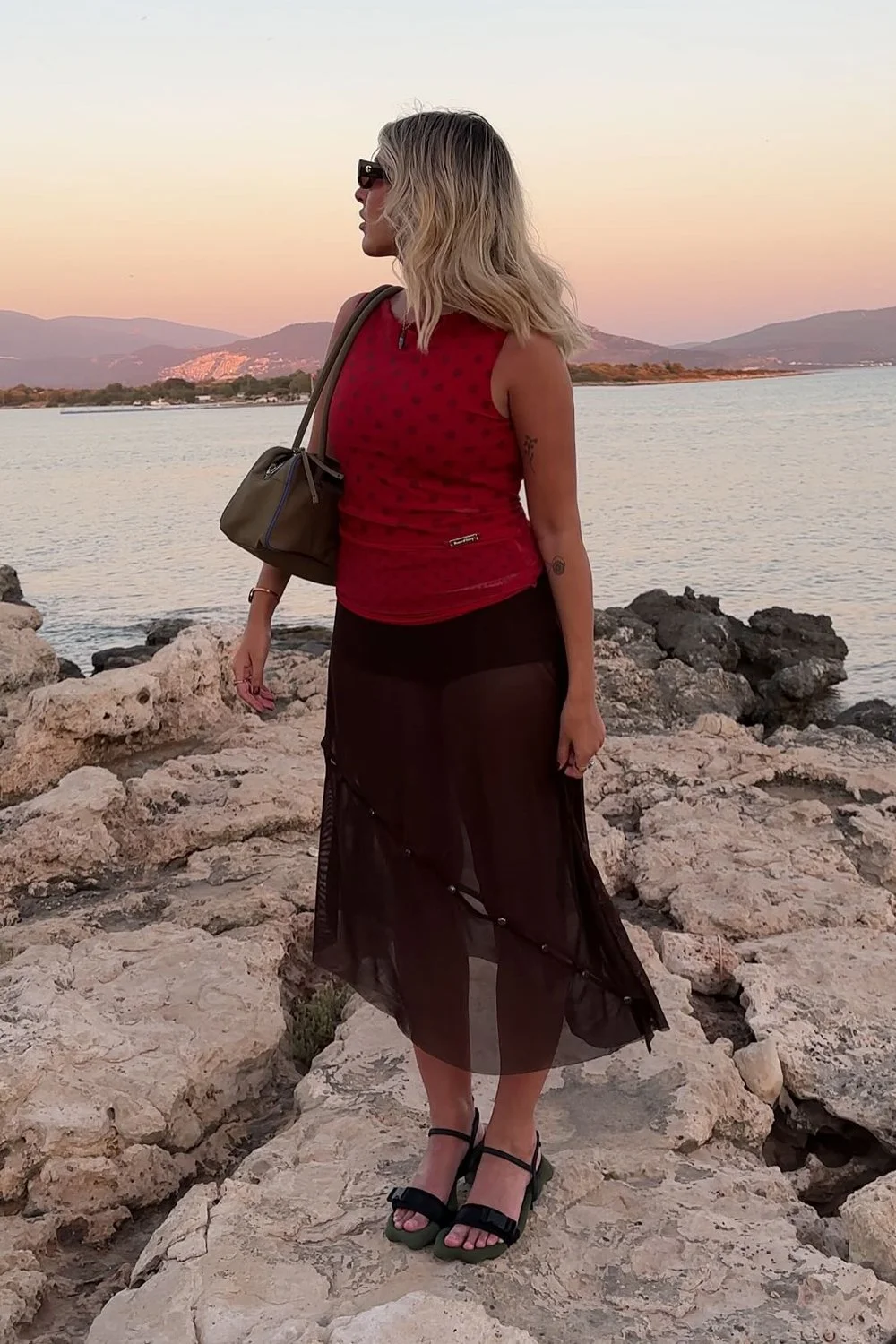 @sianeastmentwilliams in House of Sunny Double Layer Polka Dot Mesh Vest