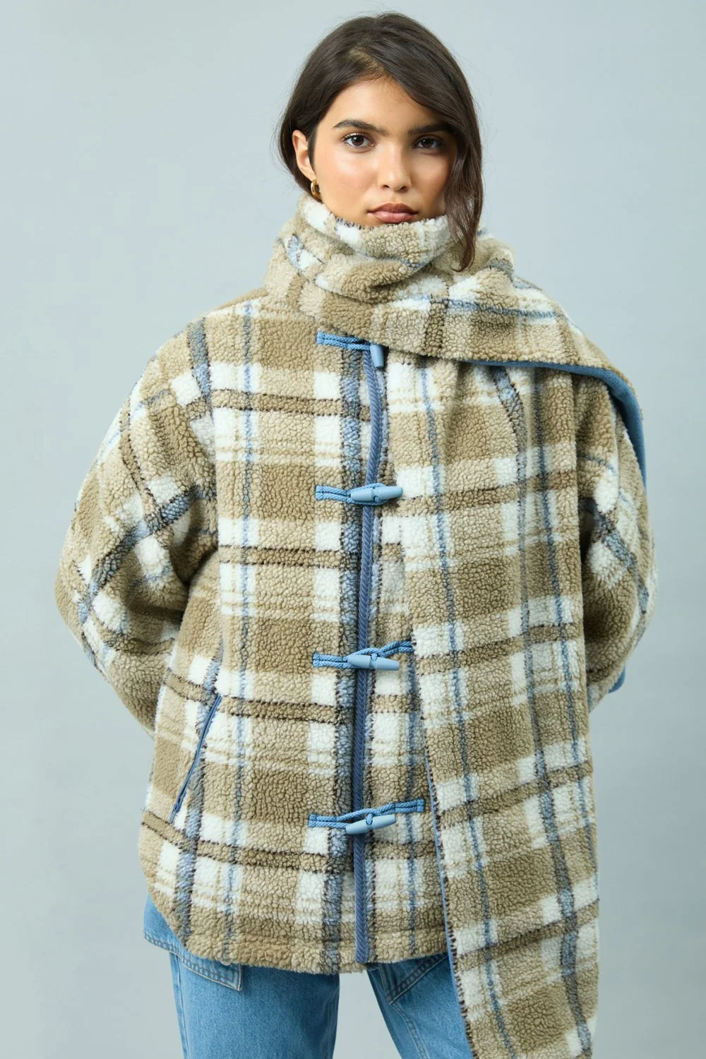 House of Sunny Fleece Scarf Jacket