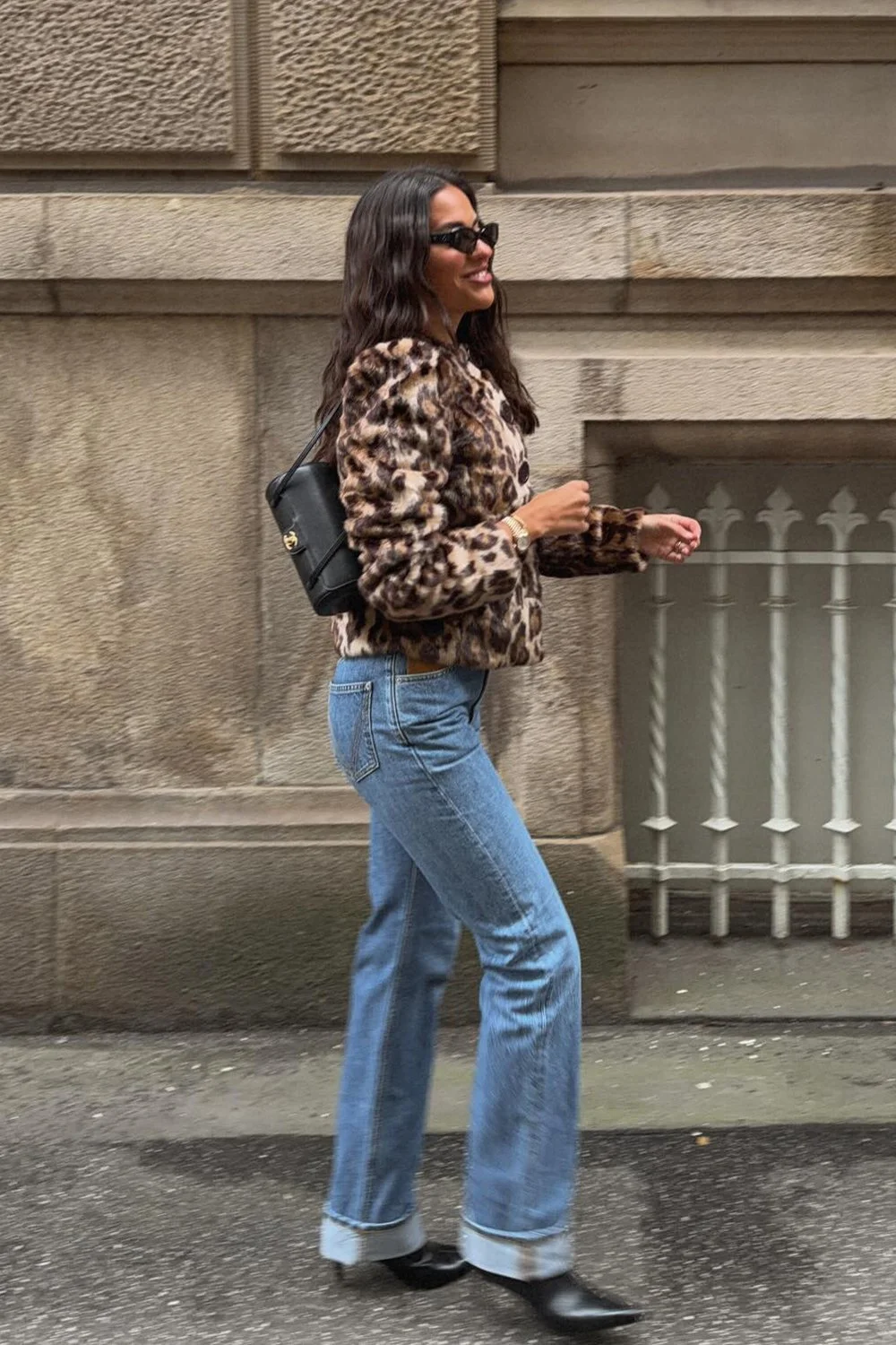 @jessideoliveira in House of Sunny Collarless Leopard Jacket