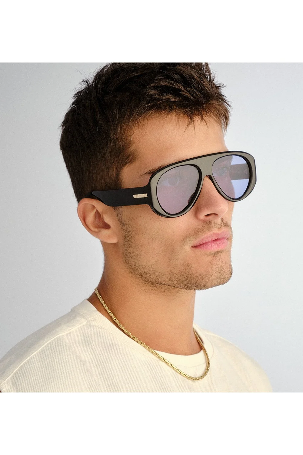 Le Specs Dream Boat Sunglasses - Black - Blue Mono