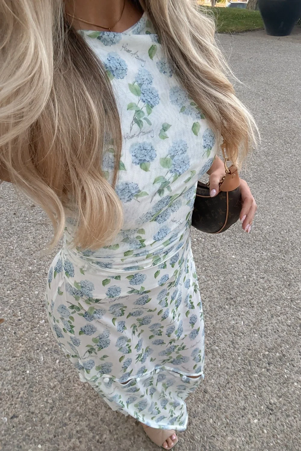 @sunnevaeinarss in House of Sunny Hydrangea Double Layer Mesh Top