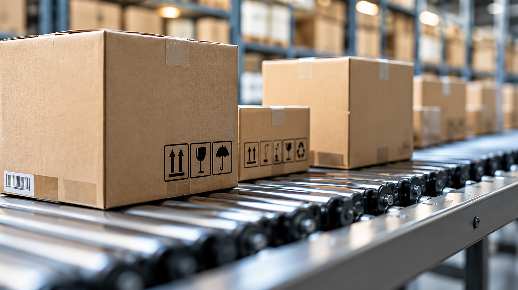 Cardboard Boxes on Warehouse Conveyor.png