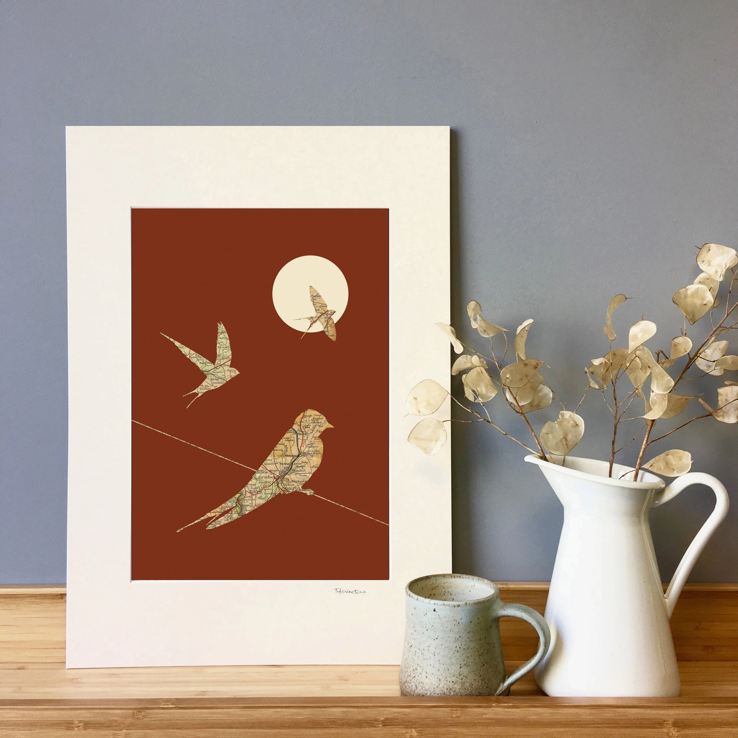 Bespoke Swallows Map Print A3