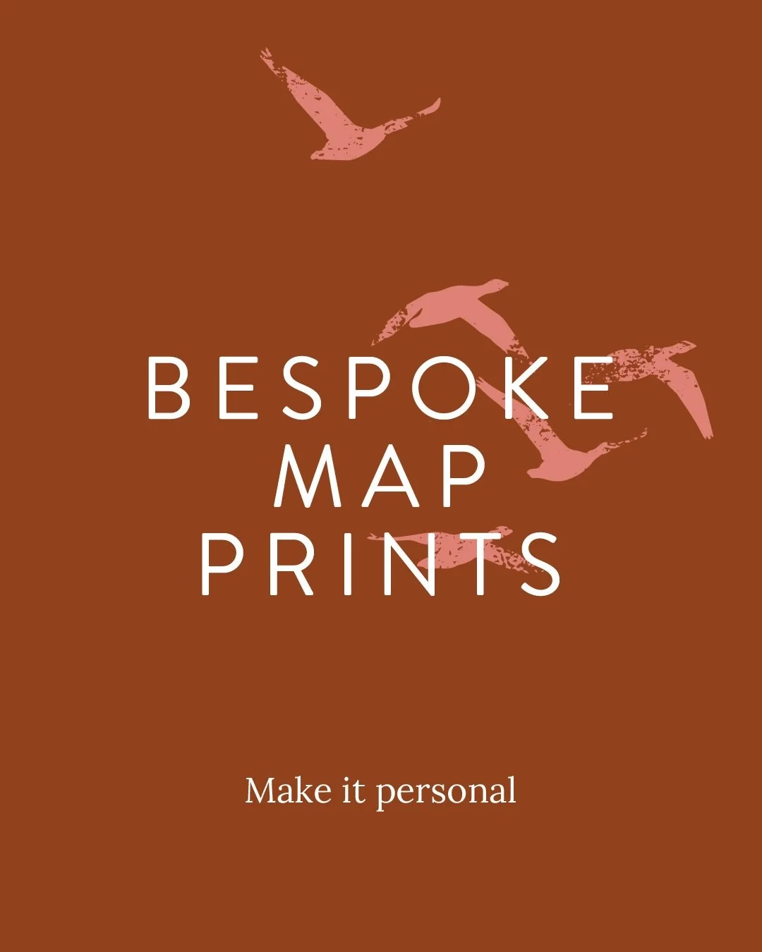 With over 30 different silhouette designs to choose from I hope there will be a nature inspired design just for you.

Each of my Bespoke Map Print designs can be made really special by incorporating a vintage British map of your choosing ✨ plus there