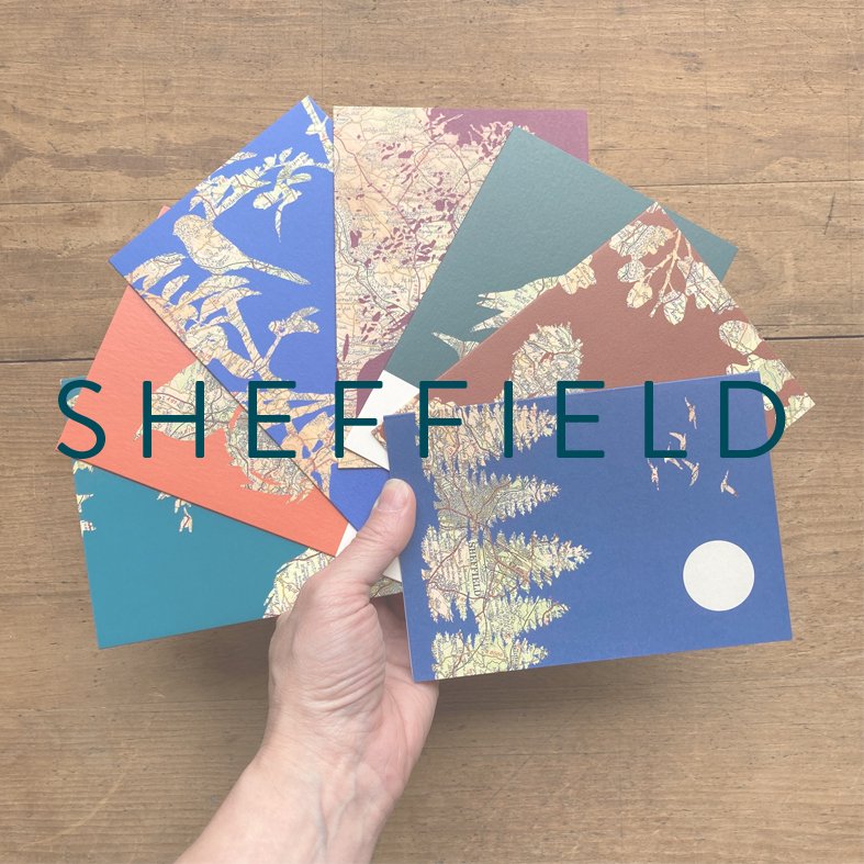 A lovely collection of seven Sheffield map wildlife cards for just £10