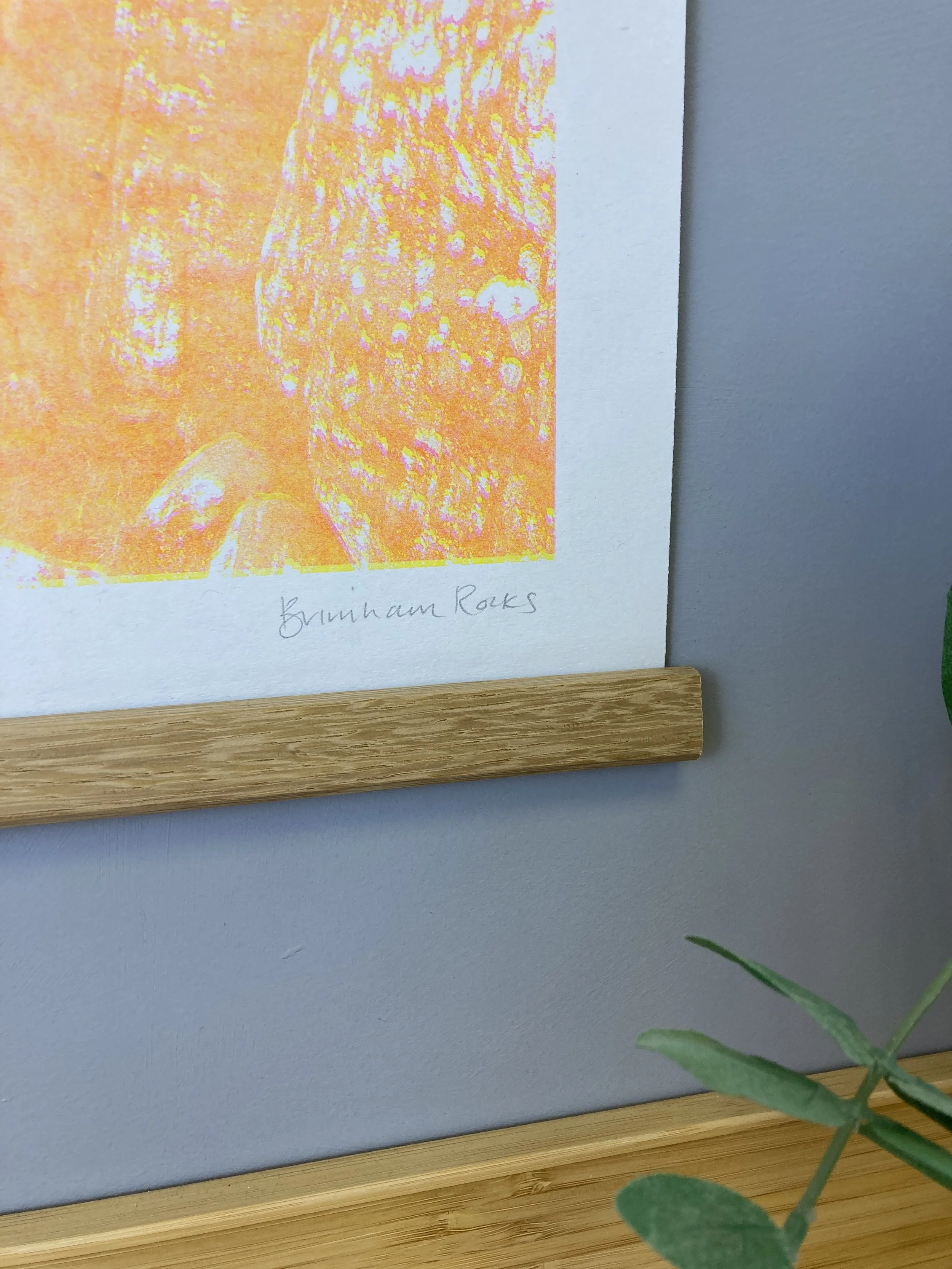 Hand printed two colour risograph of Brimham Rocks in North Yorkshire. A great gift for rock climbers and Yorkshire lovers.