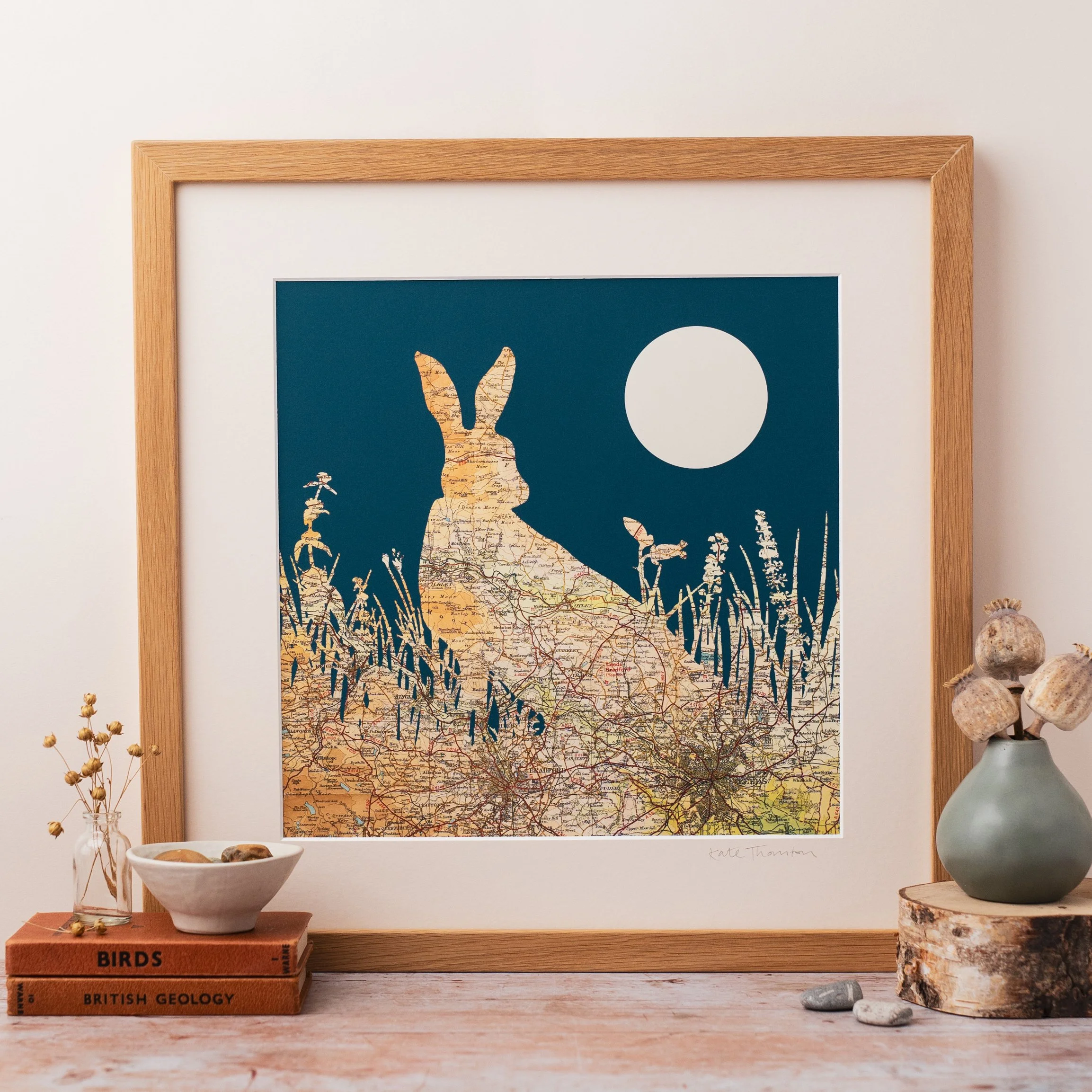 Bespoke Hare Print Square 16x16"