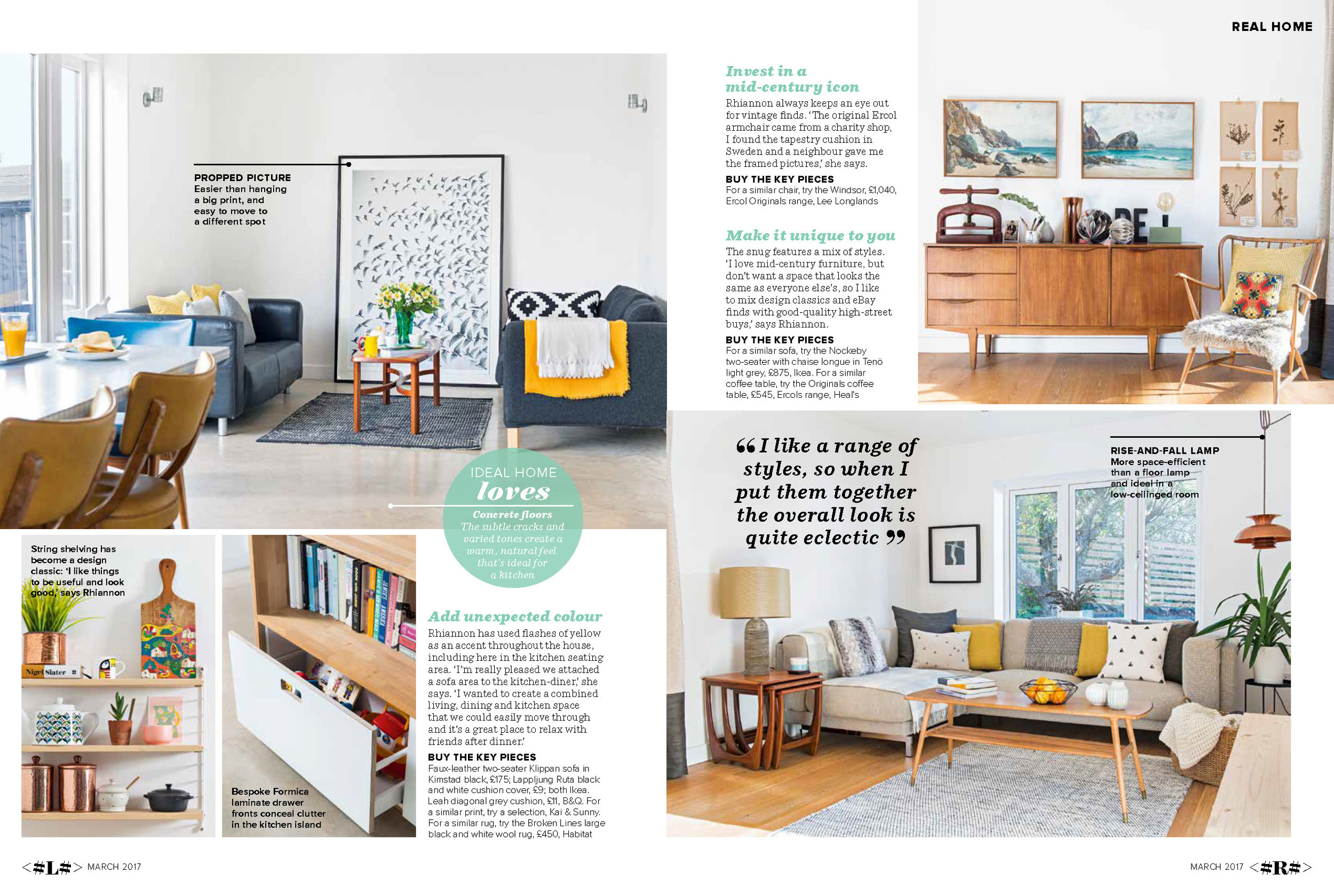 This is the sitting area in our kitchen (left) and our living room (right). In real life they look quite a lot like this, only with a far more toddler paraphernalia and far fewer cushions!