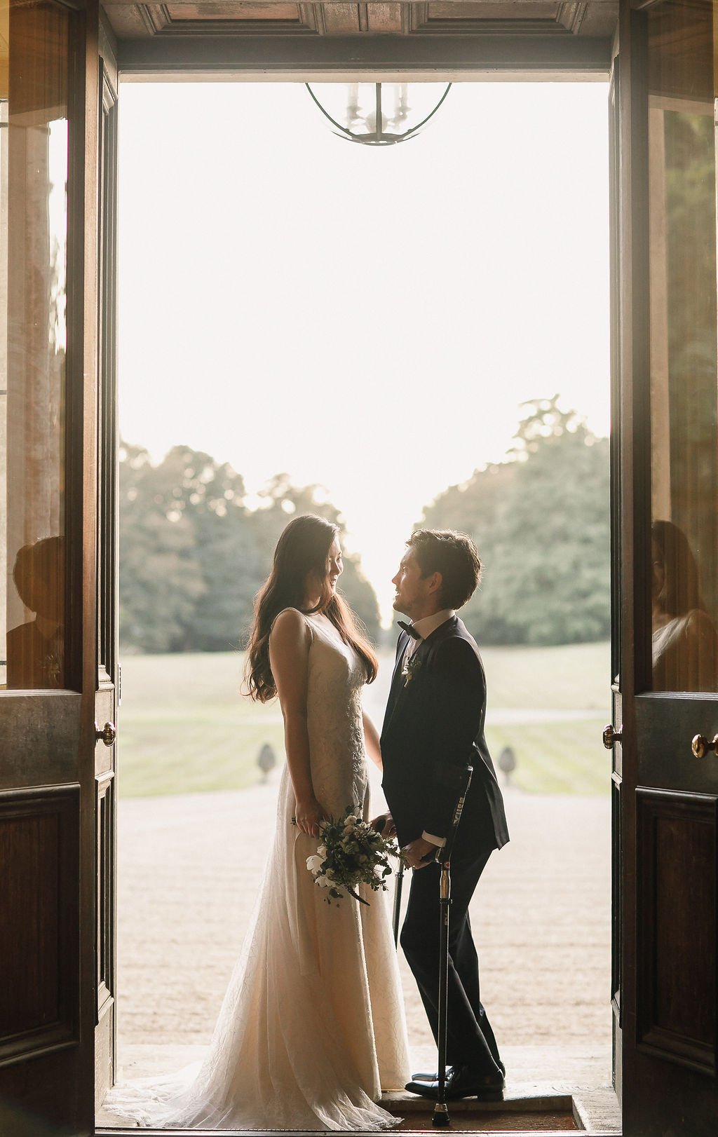 bride and groom at Somerley House wedding