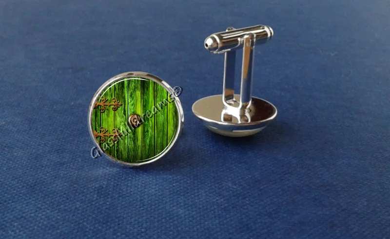 Green Door Cufflinks| Fairy Door Cufflinks| Glass Jewelry| Woodland Cufflinks| Wedding Cufflinks| Grooms Gift| Minimalistic| Men Gifts| Gifts for HIM| Woodland Jewelry
