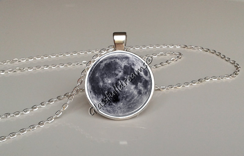 Full Moon Pendant Glassfulldreams Handmade Jewelry With Passion Made In Uk - Silver Full Moon Pendant Necklace Full Moon Pendant Glassfulldreams Handmade Jewelry With Passion Made In Uk - Silver Full Moon Pendant Necklace