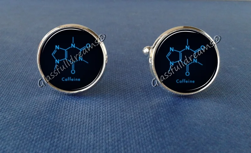Caffeine Molecule Cufflinks| Coffee Formula Cufflinks| Science Cufflinks| Man Gifts| Gift for Him or Her| Coffee Lover Gift| Caffeine Jewellery