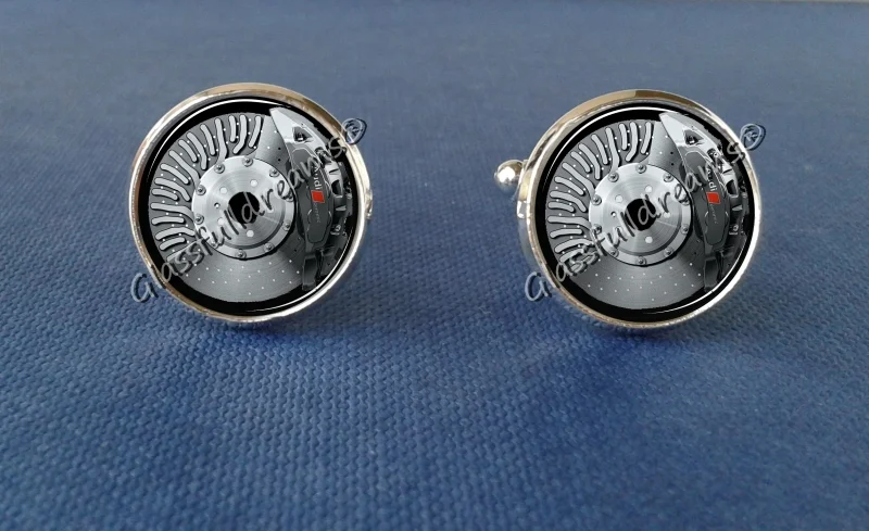 Brake Disc Audi Cufflinks| Break Discs Cufflinks| Silver Break| Automotive Car Jewelry| Men gift| Photo Cufflinks| Minimalistic Modern Wedding