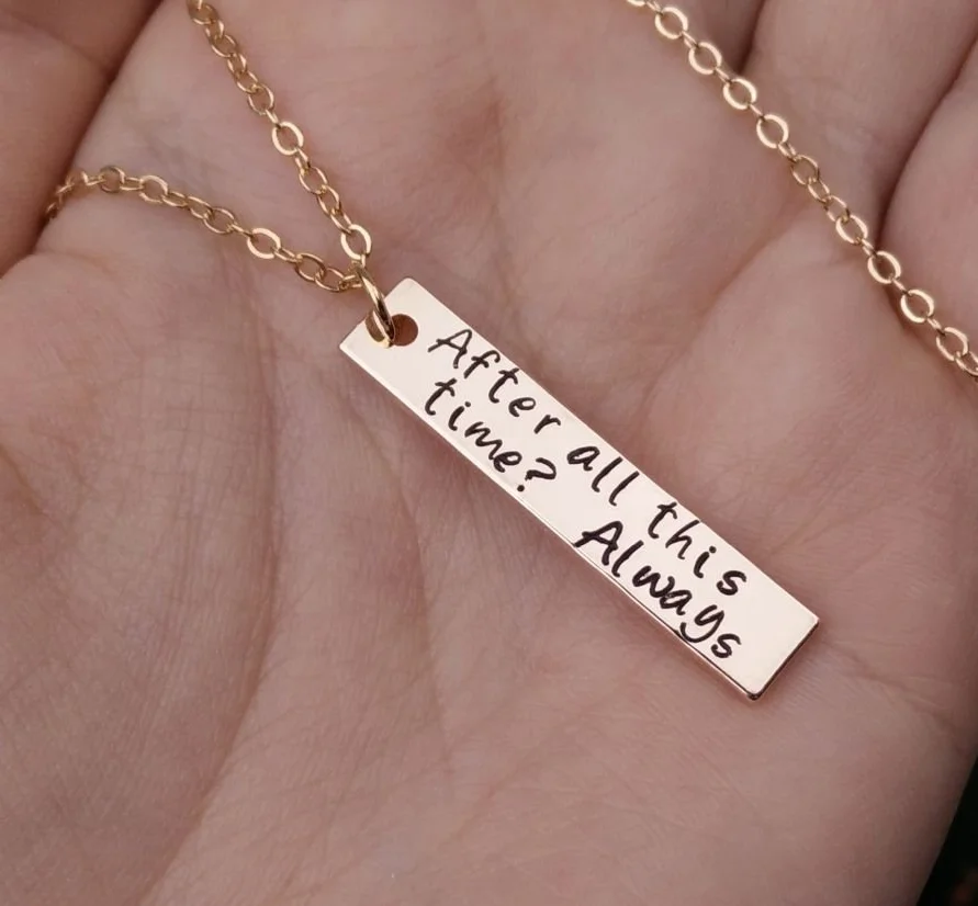 After all this time? Always Quote Bar Necklace — Glassfulldreams