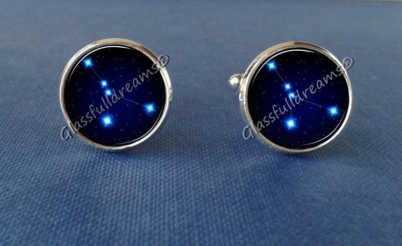 Cancer Star Constallation Cufflinks Birthday gift Custom cuff links Zodiac jewelry Zodiac cufflinks Constellation Birth sign Astrology jewelry Astrological sign Gifts