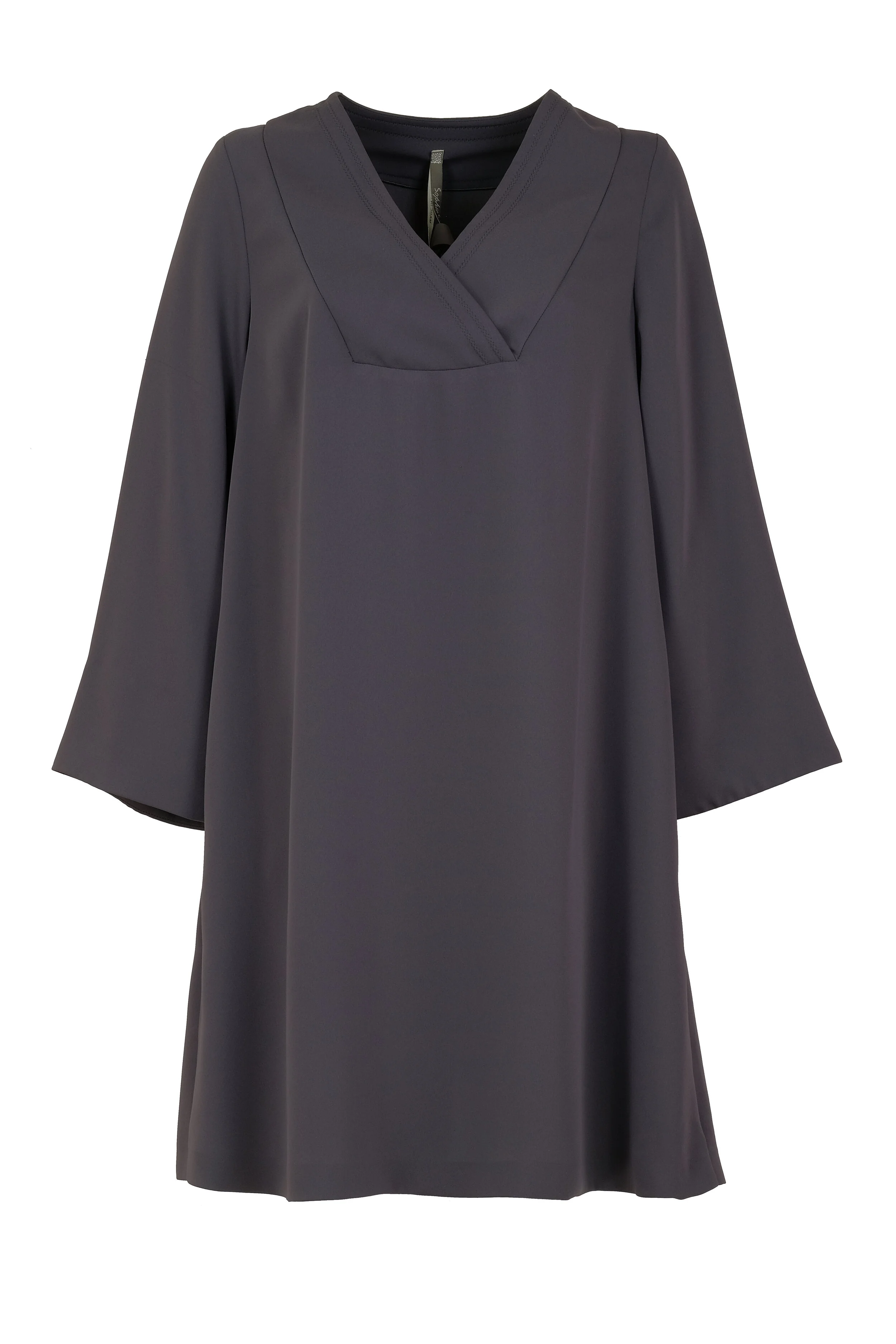 Abito invernale svasato in morbido cady color antracite