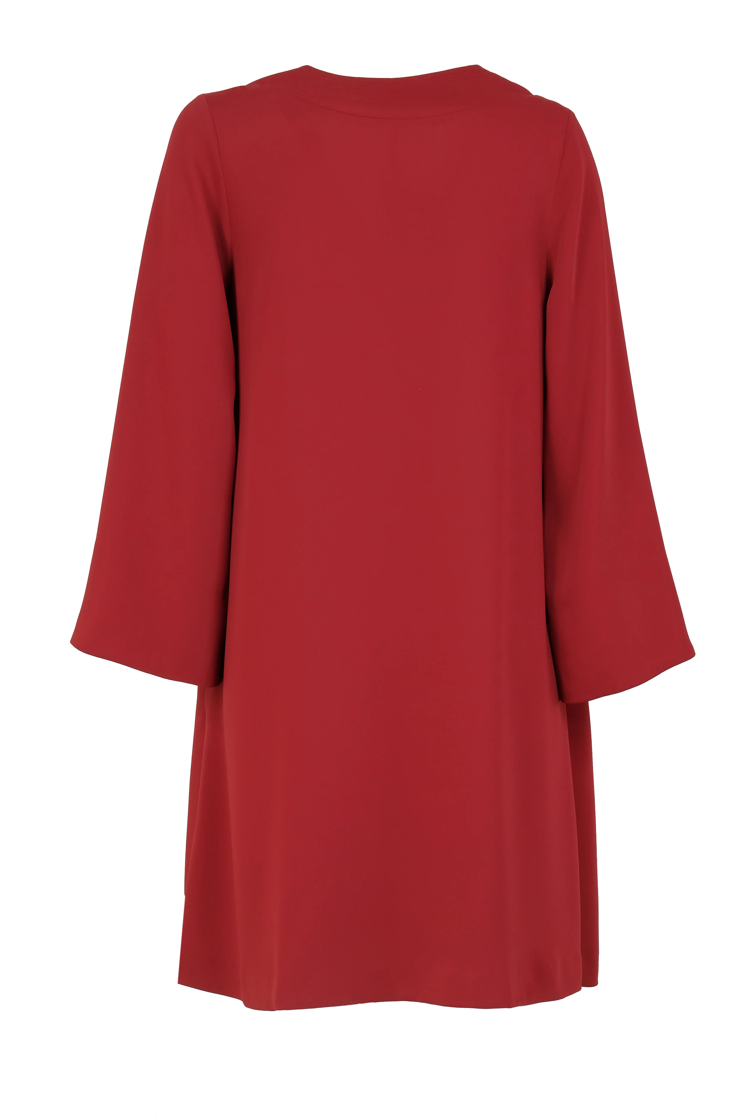 Abito invernale svasato in morbido cady color rosso