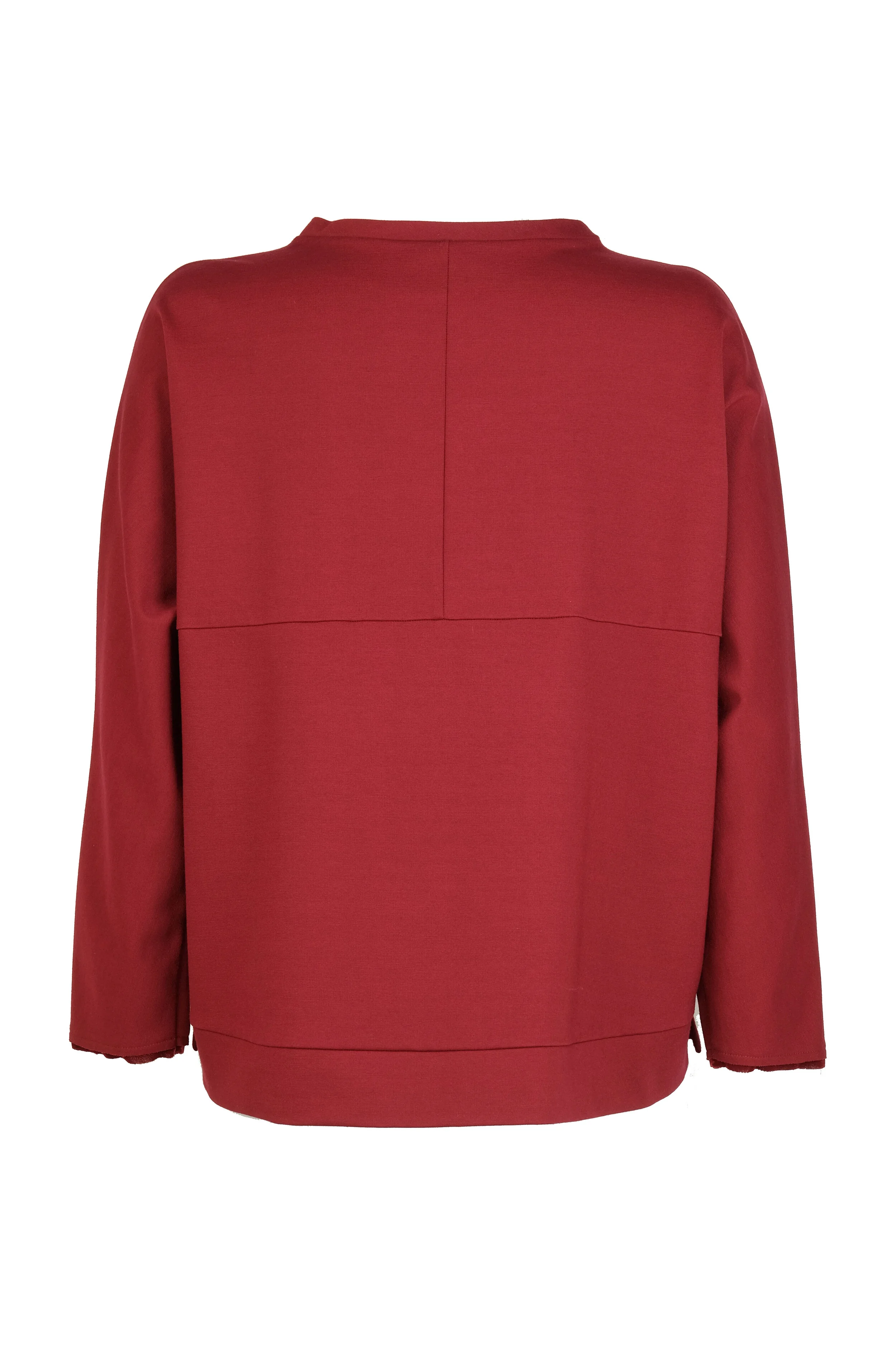Blusa a scatoletta in punto milano misto viscosa stretch rossa