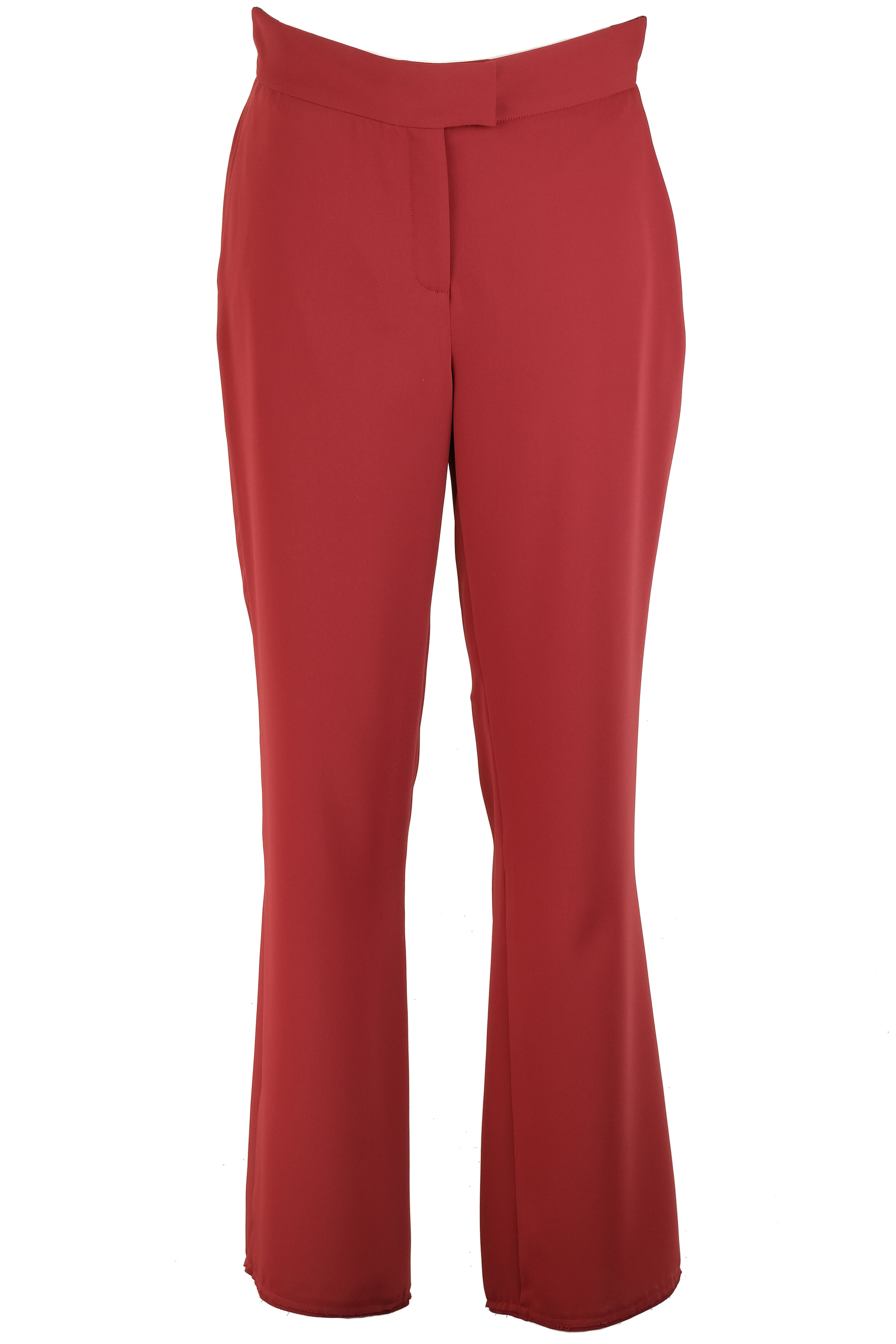 pantalone a trombetta in cady rosso