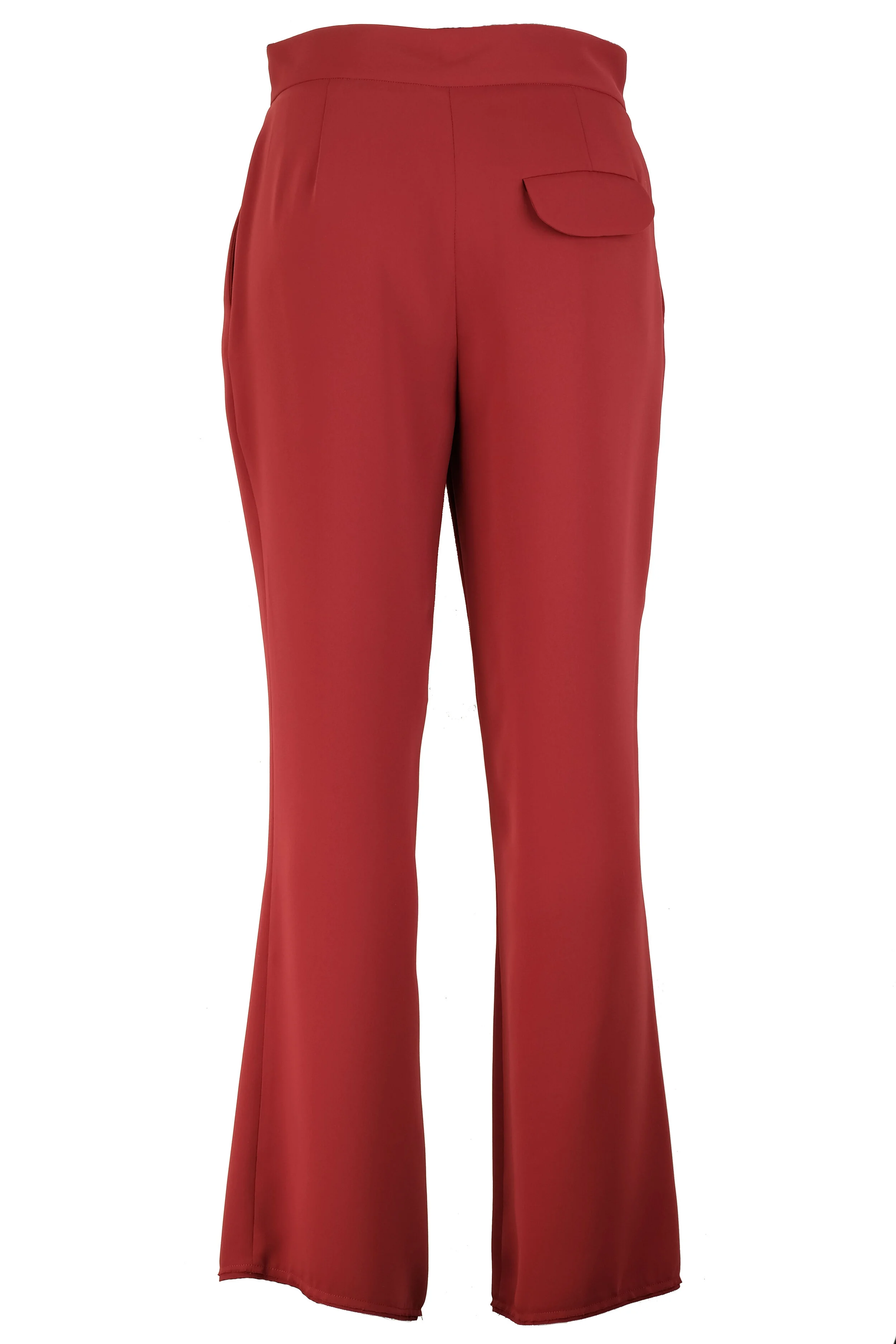 pantalone a trombetta in cady rosso