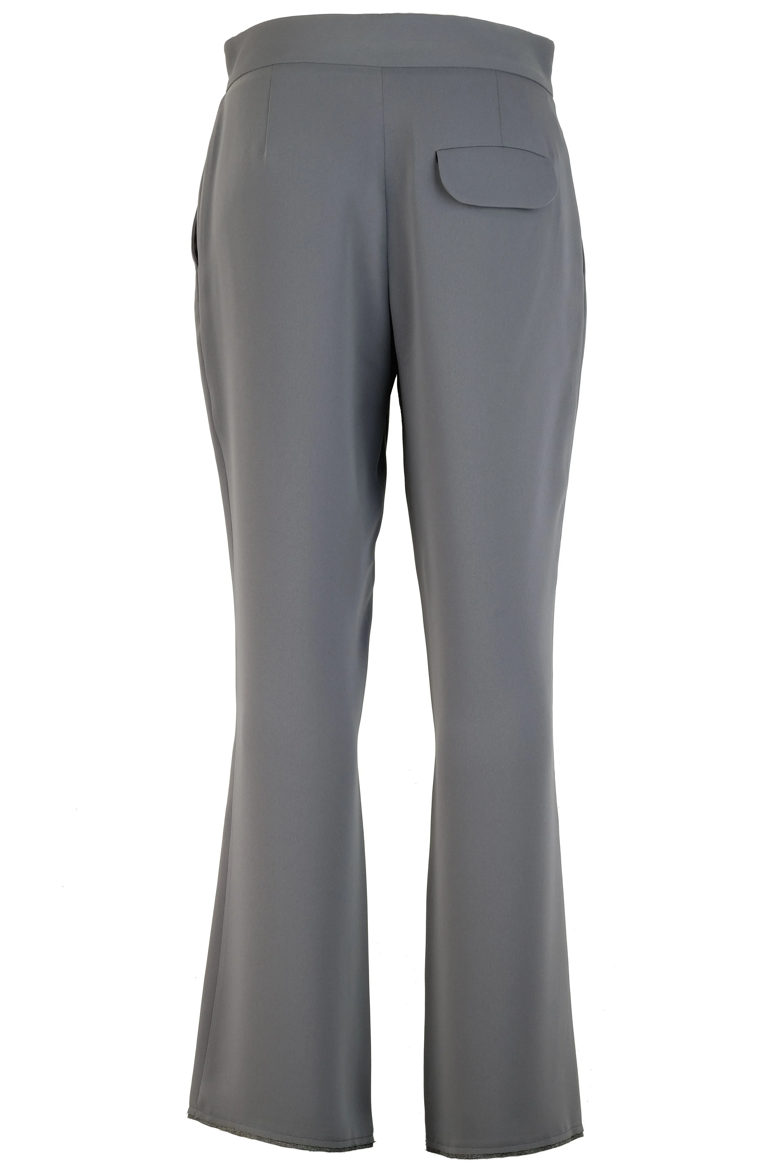 pantalone a trombetta in cady grigio