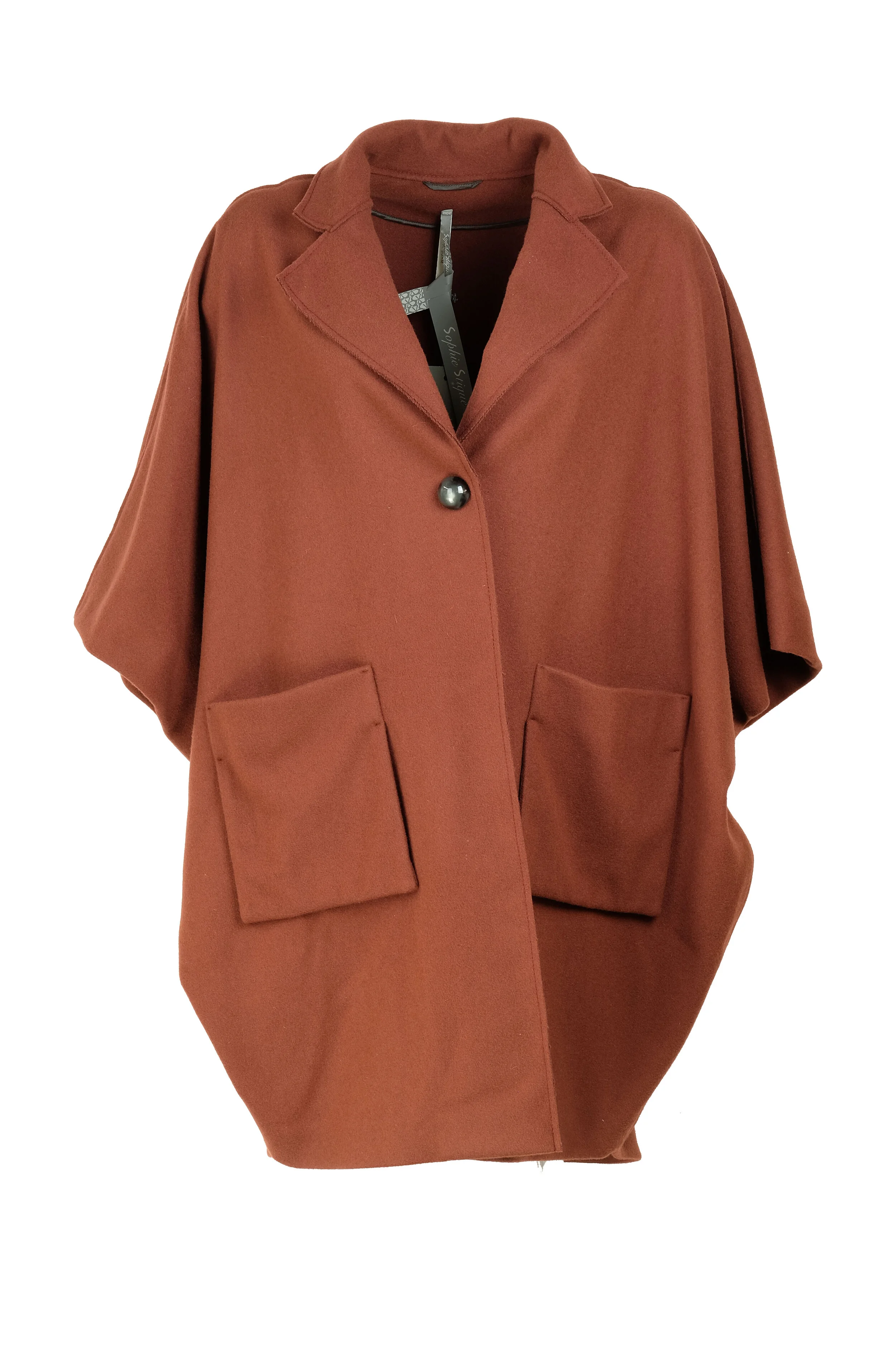 Mantella sfoderata in panno di lana vergine color coccio