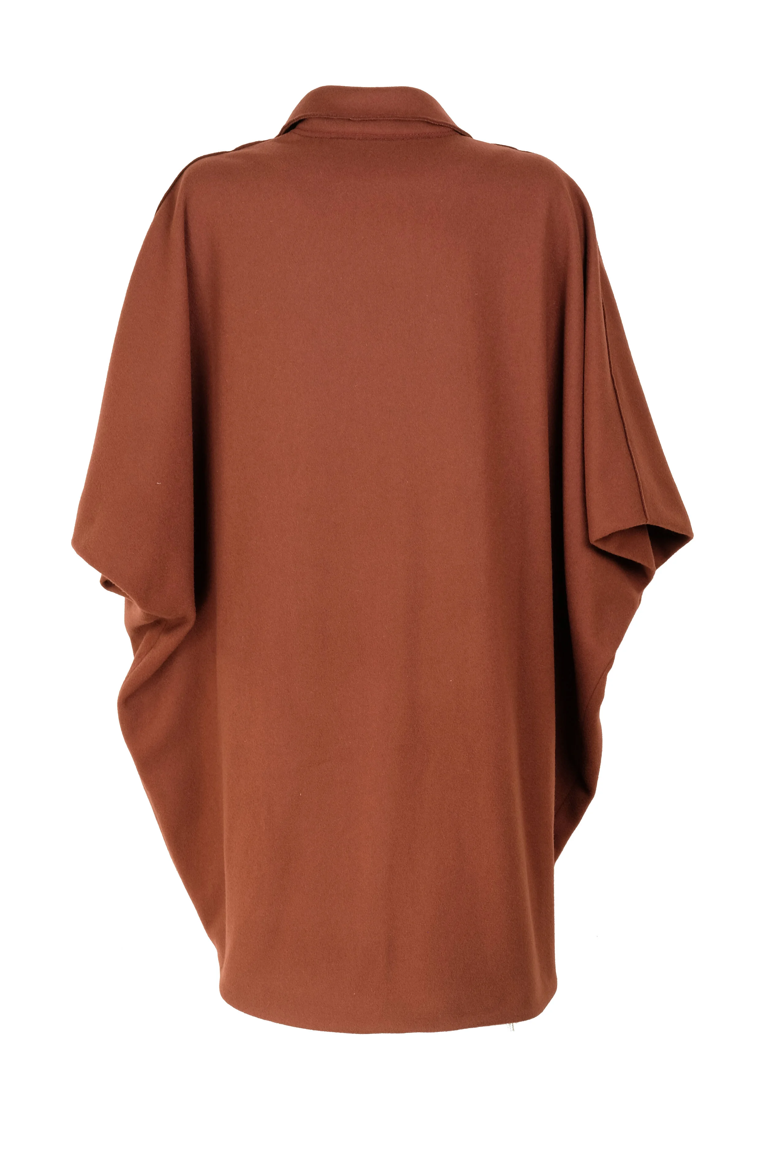 Mantella sfoderata in panno di lana vergine color coccio