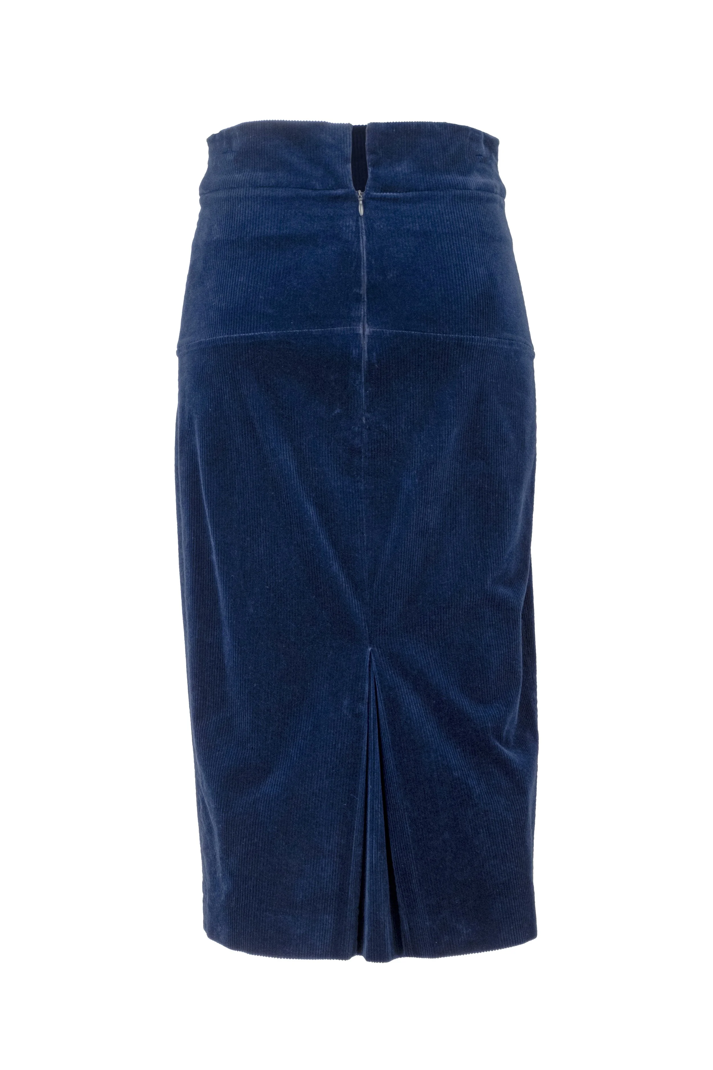 Gonna tubino in morbido velluto millerighe di cotone stretch