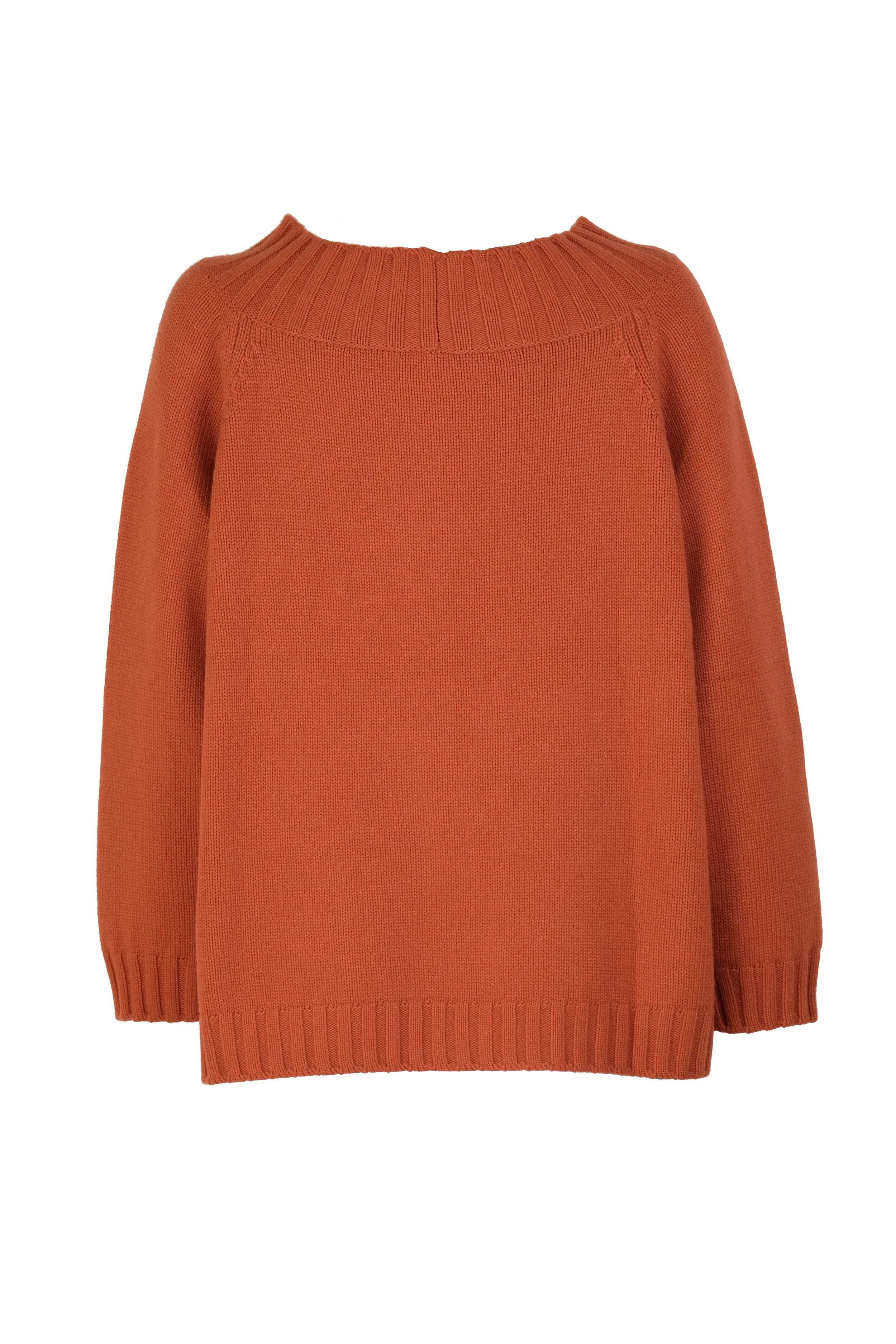 maglione morbido in maglieria 100% cachemire color arancio