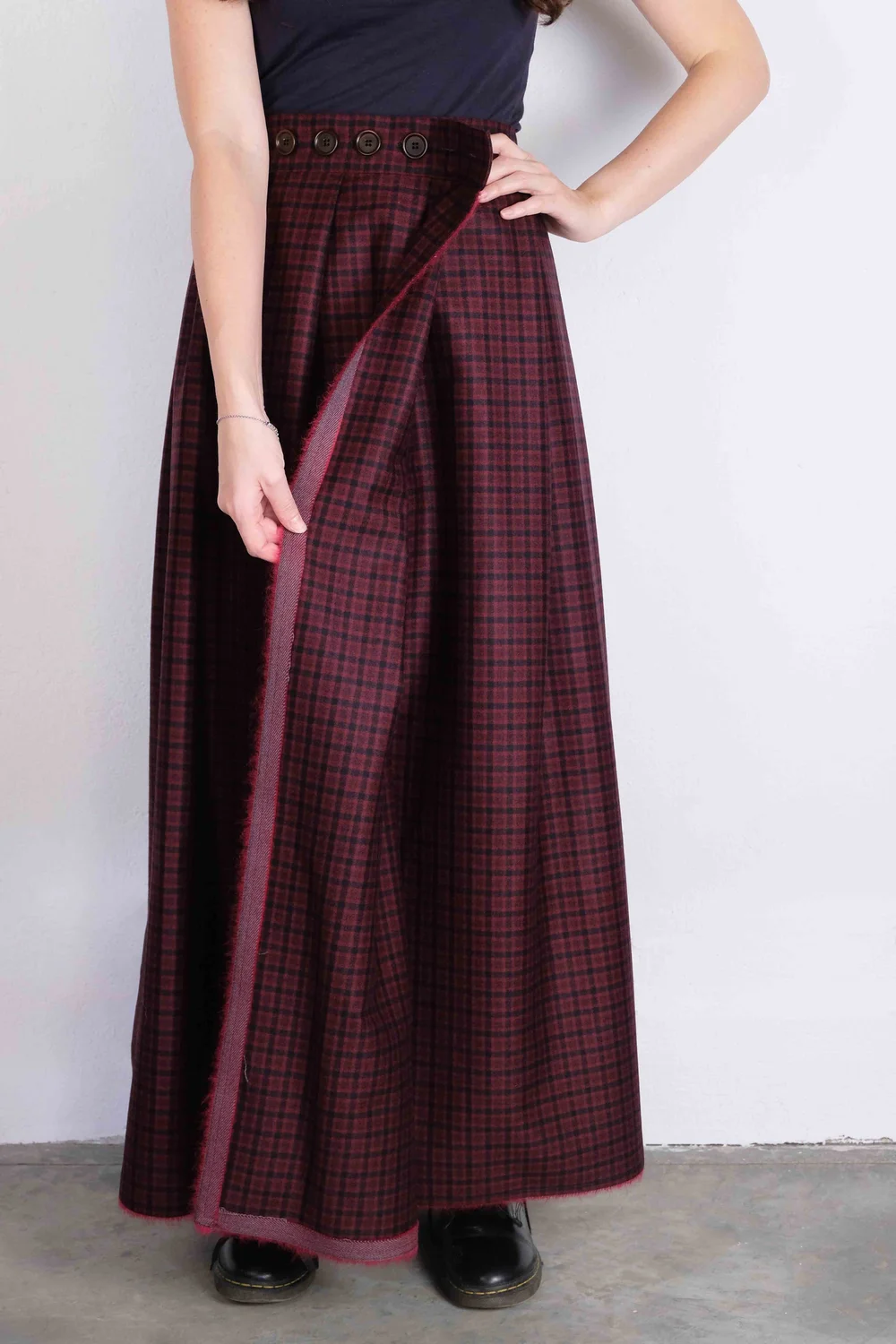 HOT Midi Skirt Gonna Donna Tartan Midi Skirt Gonna Longuette