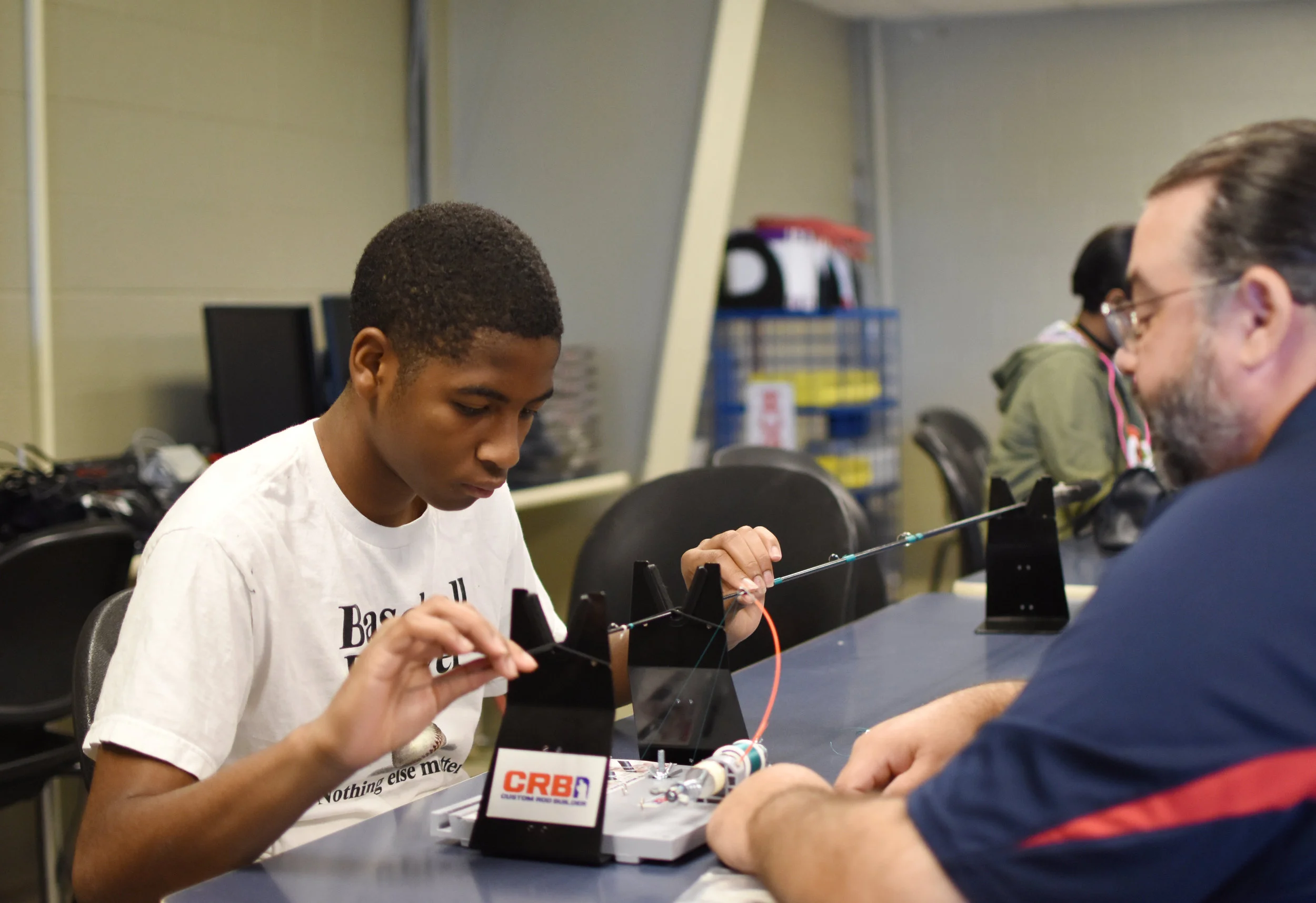 Arkansas State University Mid South Mechatronic Career Camp participants engage in hands-on activities to learn basic electricity and pneumatic skills that are used in numerous manufacturing processes.