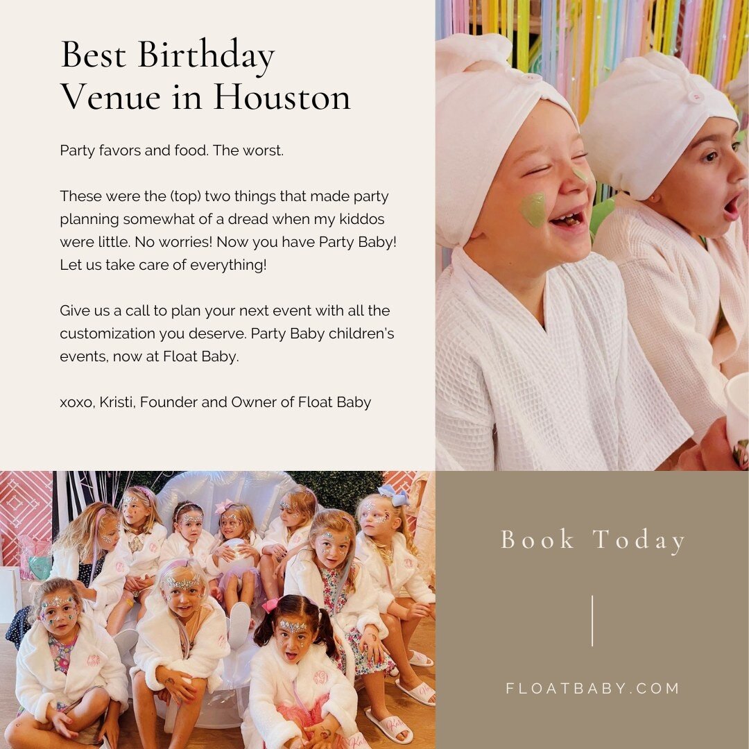 You heard it here first. Check out Party Baby by Float Baby. The most luxurious kid's birthday venue in Houston, Texas! Book Today! #floatbaby