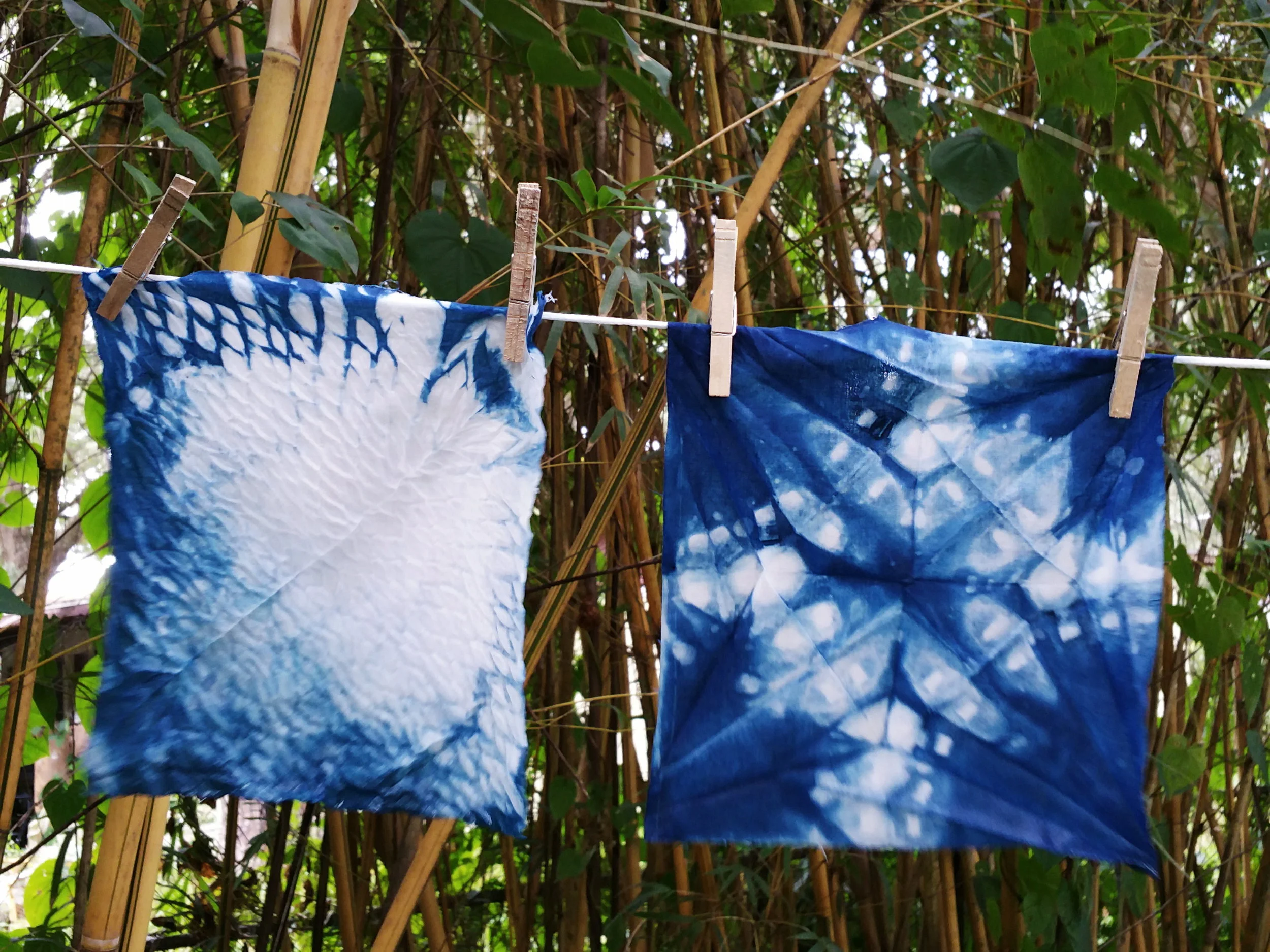 detail of student work from intro to indigo and shibori dyeing