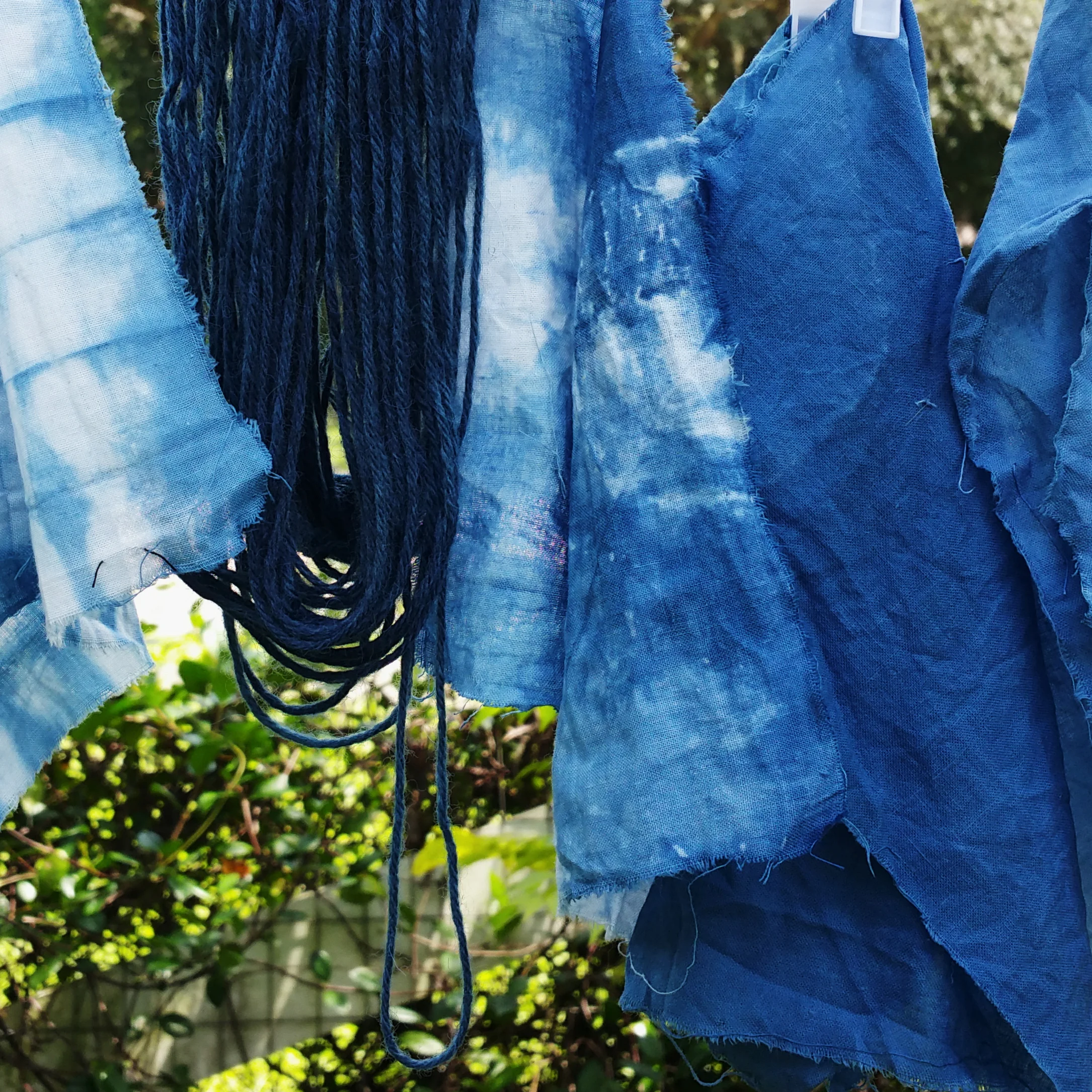 detail of student work from intro to indigo and shibori dyeing