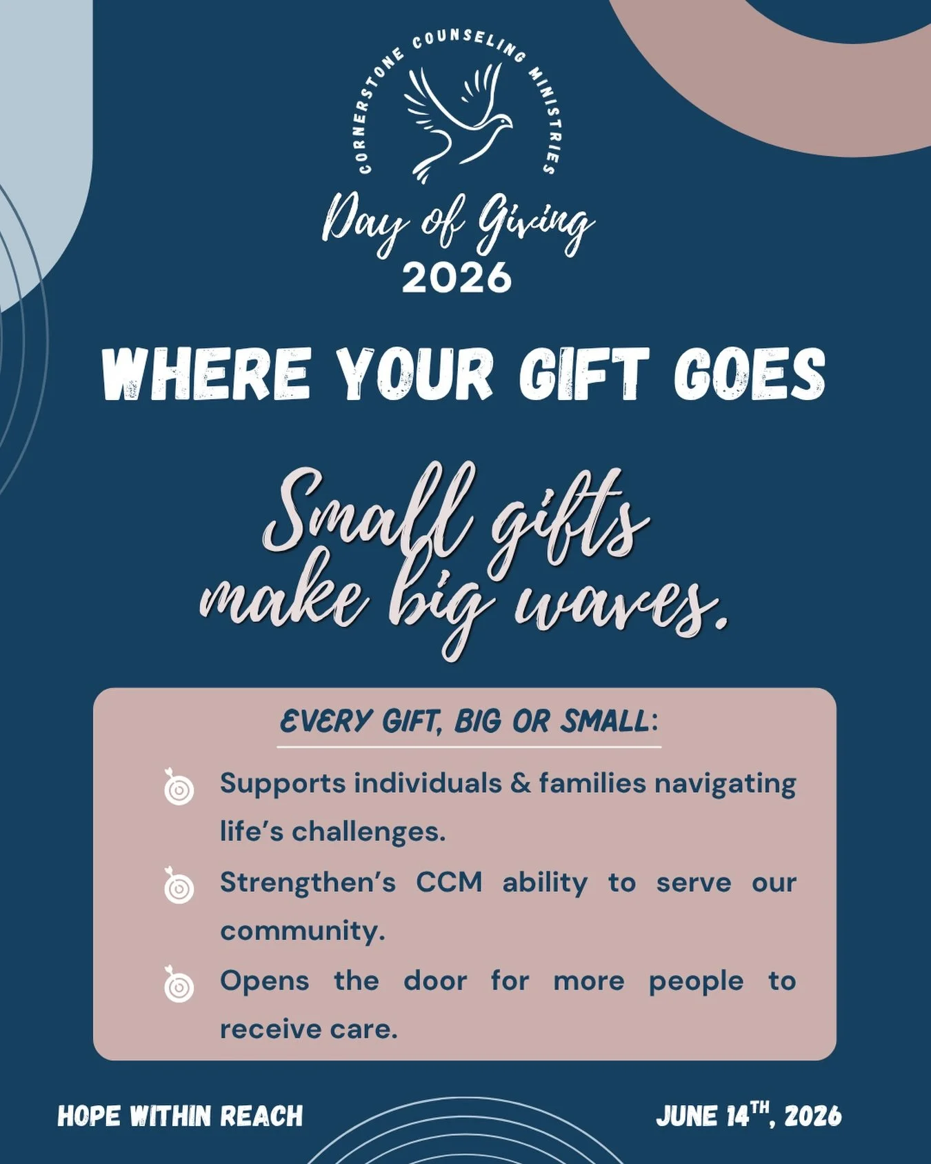 Why does one day matter so much? 🌱

At Cornerstone Counseling Ministries, hope isn&rsquo;t abstract. It looks like counseling for someone who feels overwhelmed. Support for a family in a hard season. Genuine care for students, couples, and neighbors