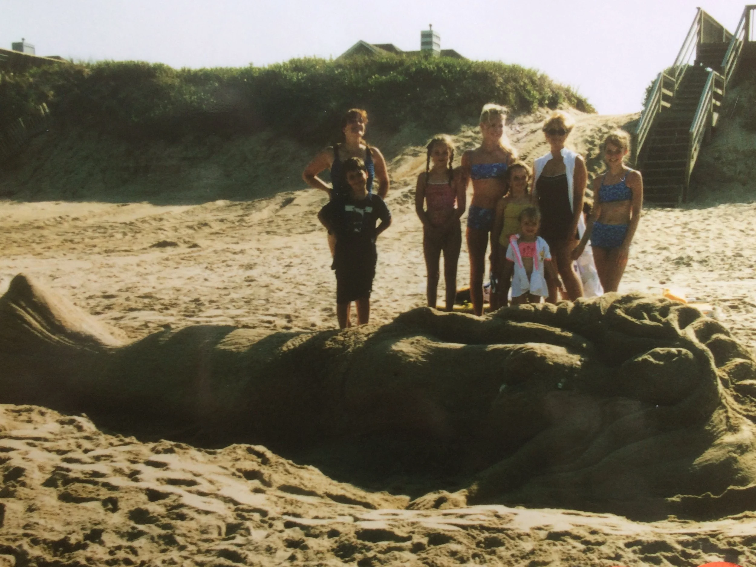 No beach trip was complete without our family building some huge sand sculpture!