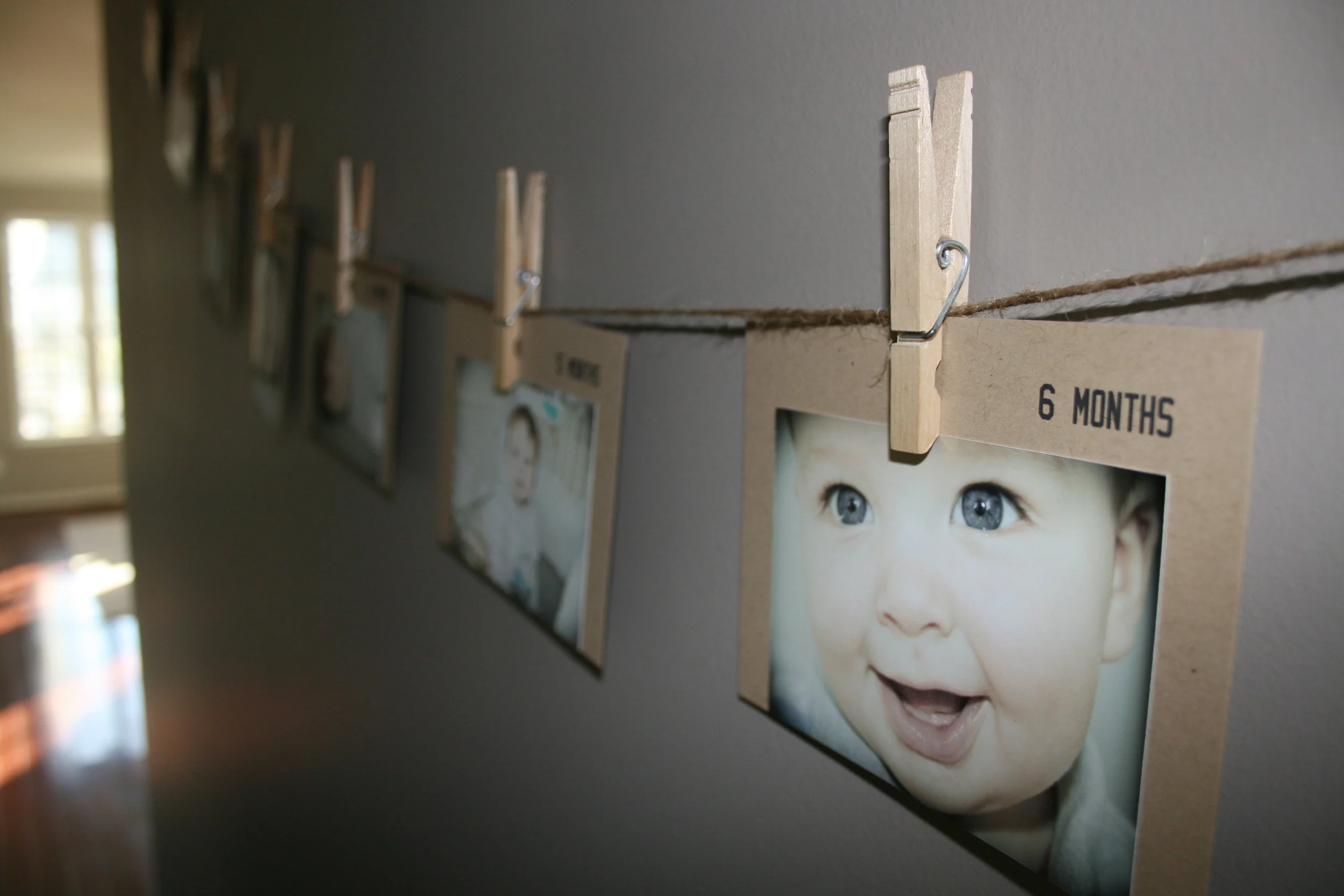 We had so little decor in our home that this banner of Lochlan stayed up in the entryway for several years!