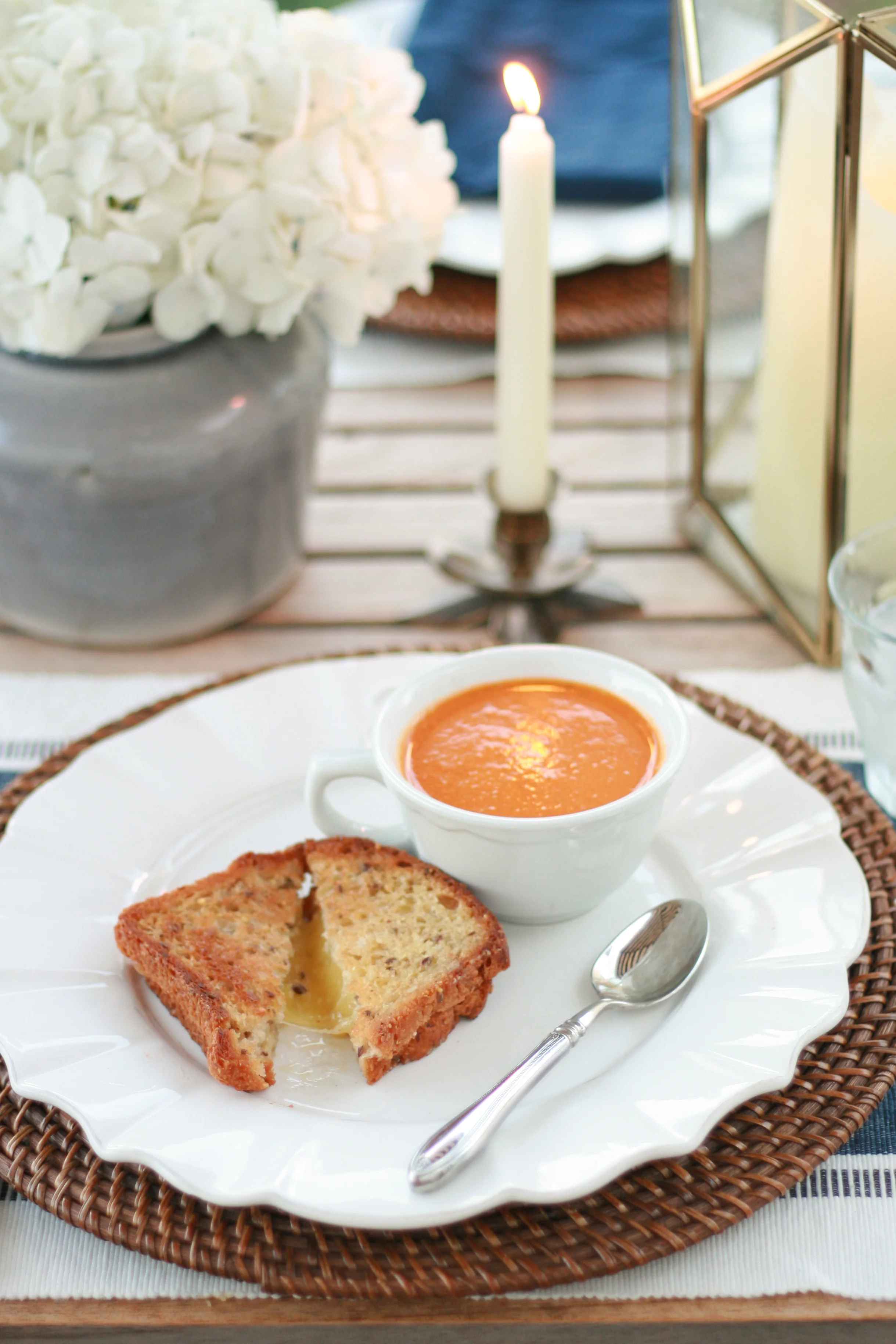 Homemade tomato soup from our own garden tomatoes and carrots!