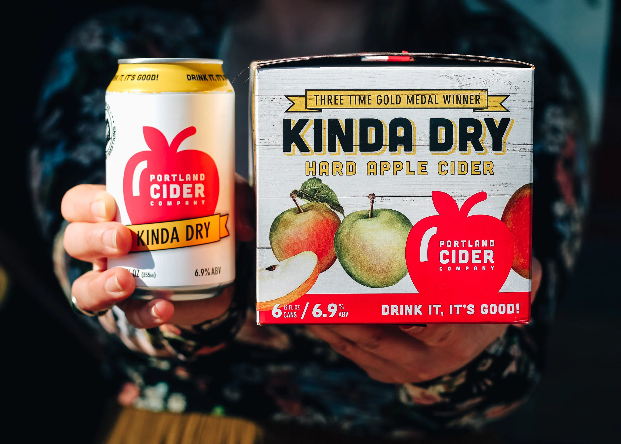 Portland Cider Co.’s best-selling Kinda Dry cider  is now available in 12-ounce six-pack cans