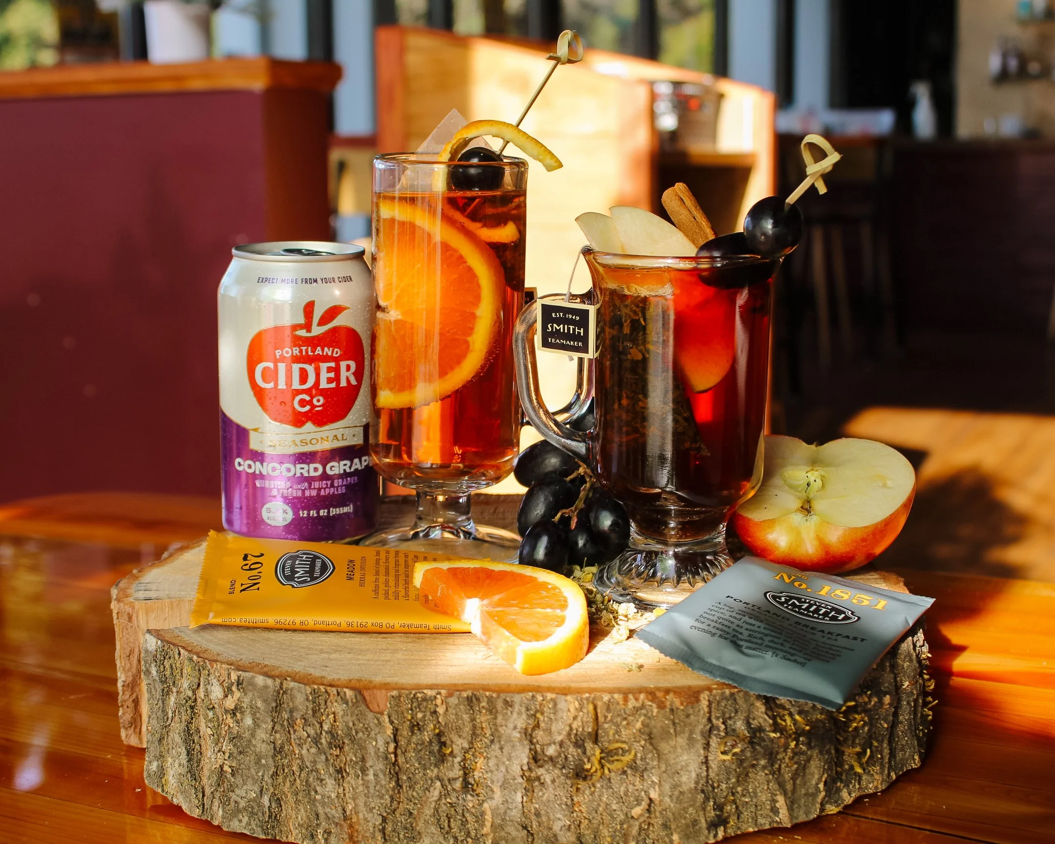 Dry-ish January Concord Grape Cocktails featuring Steven Smith Tea