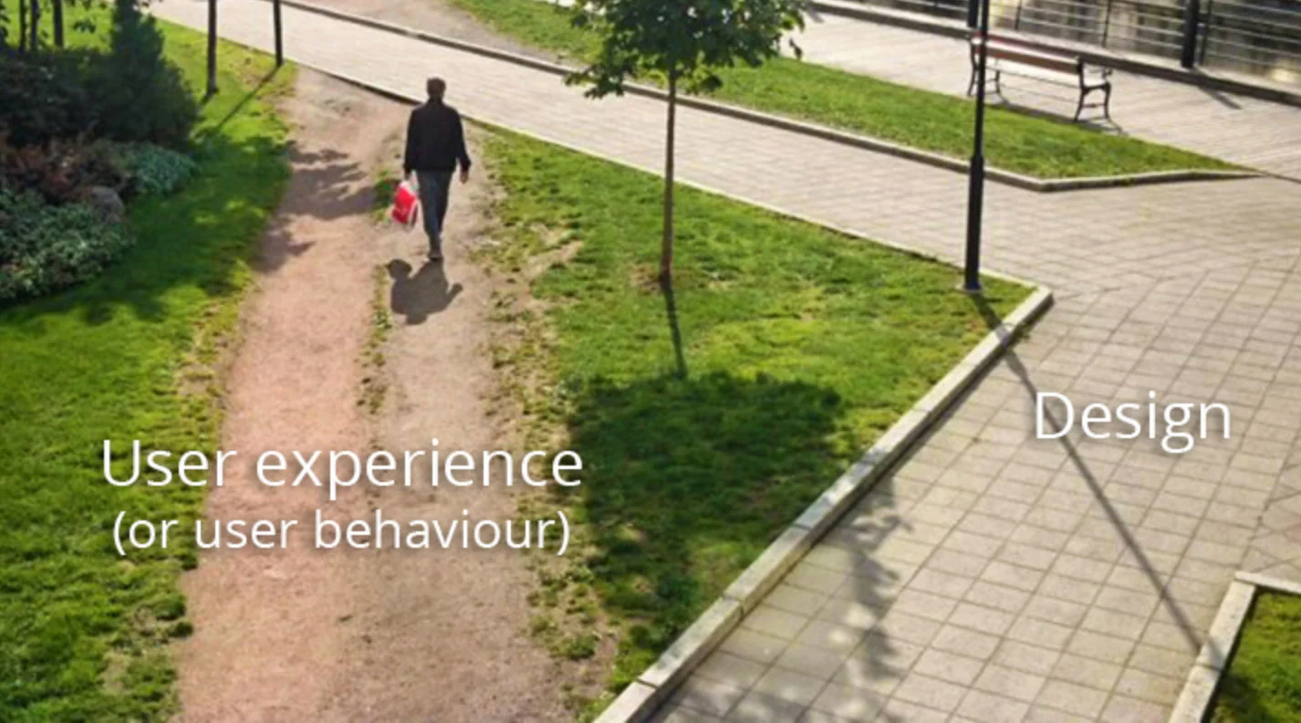 User Experience Design - Shown by how pedisterians do not stay on a straight path