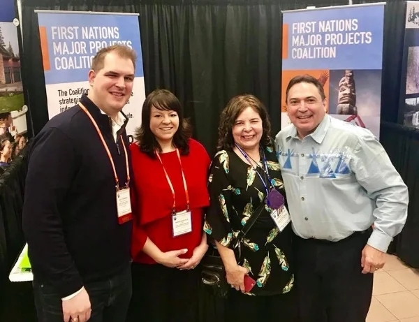 AFN National Chief Perry Bellegarde stops by the Major Projects Coalition booth at the BC Natural Resources Forum in Prince George on January 17, 2018